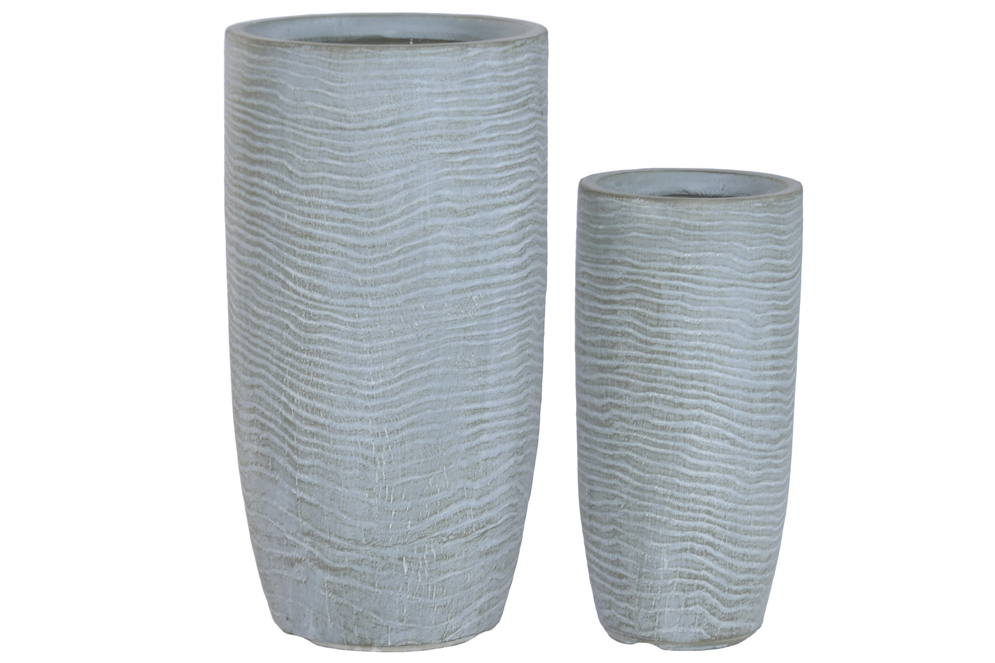 MACETERO SET 2 MAGNESIA FIBRA VIDRIO 33X33X62 GRIS