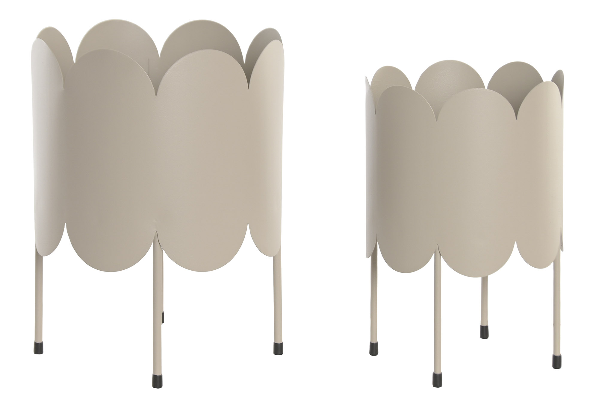MACETERO SET 2 HIERRO 23X23X30 CREMA