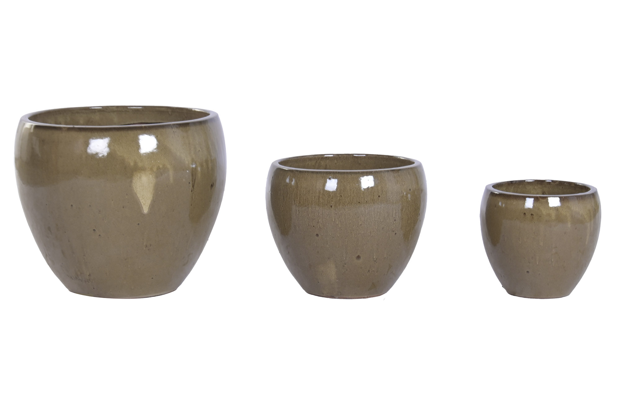 MACETERO SET 3 CERAMICA VIDRIADA 38X38X33 BICOLOR