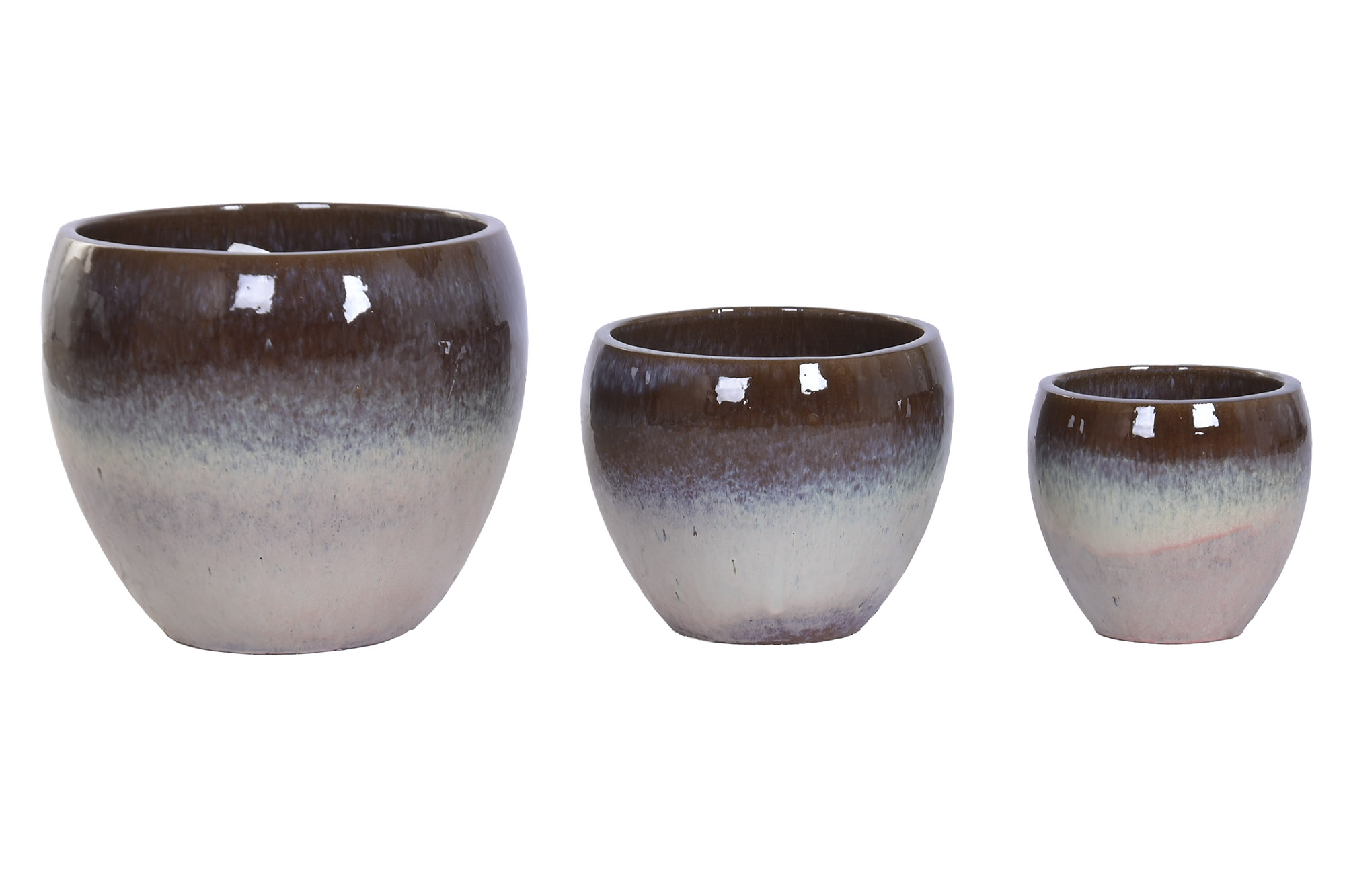 MACETERO SET 3 CERAMICA VIDRIADA 38X38X33