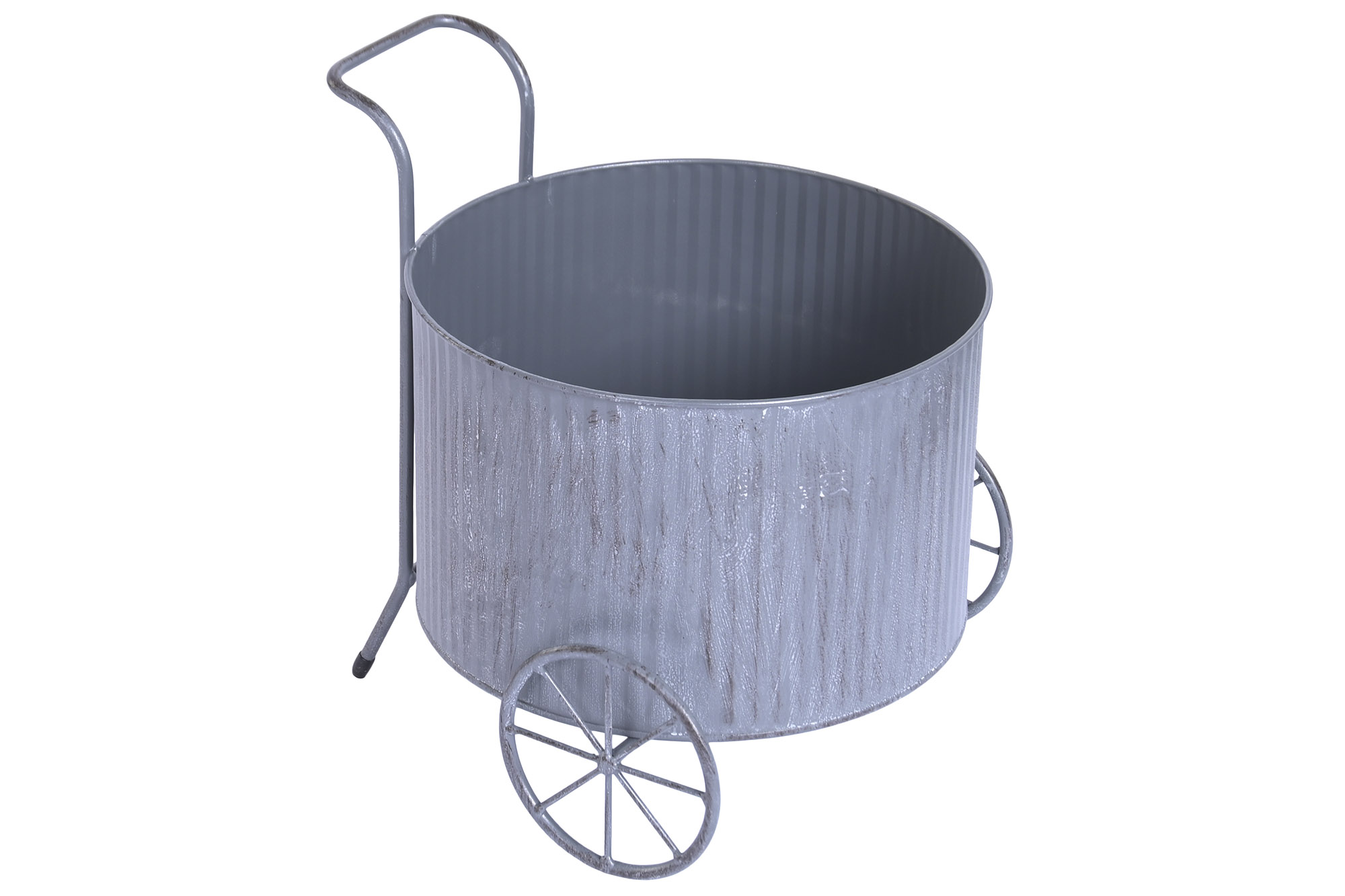 MACETERO METAL 26X30X28 CARRO GRIS OSCURO