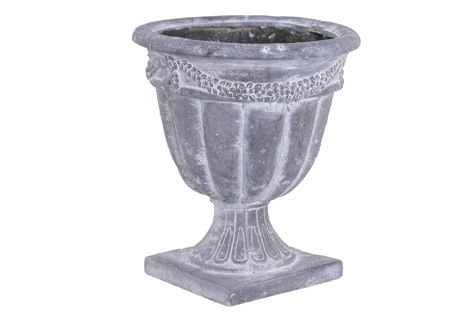 MACETERO FIBRA VIDRIO 32X32X37 ENVEJECIDO GRIS