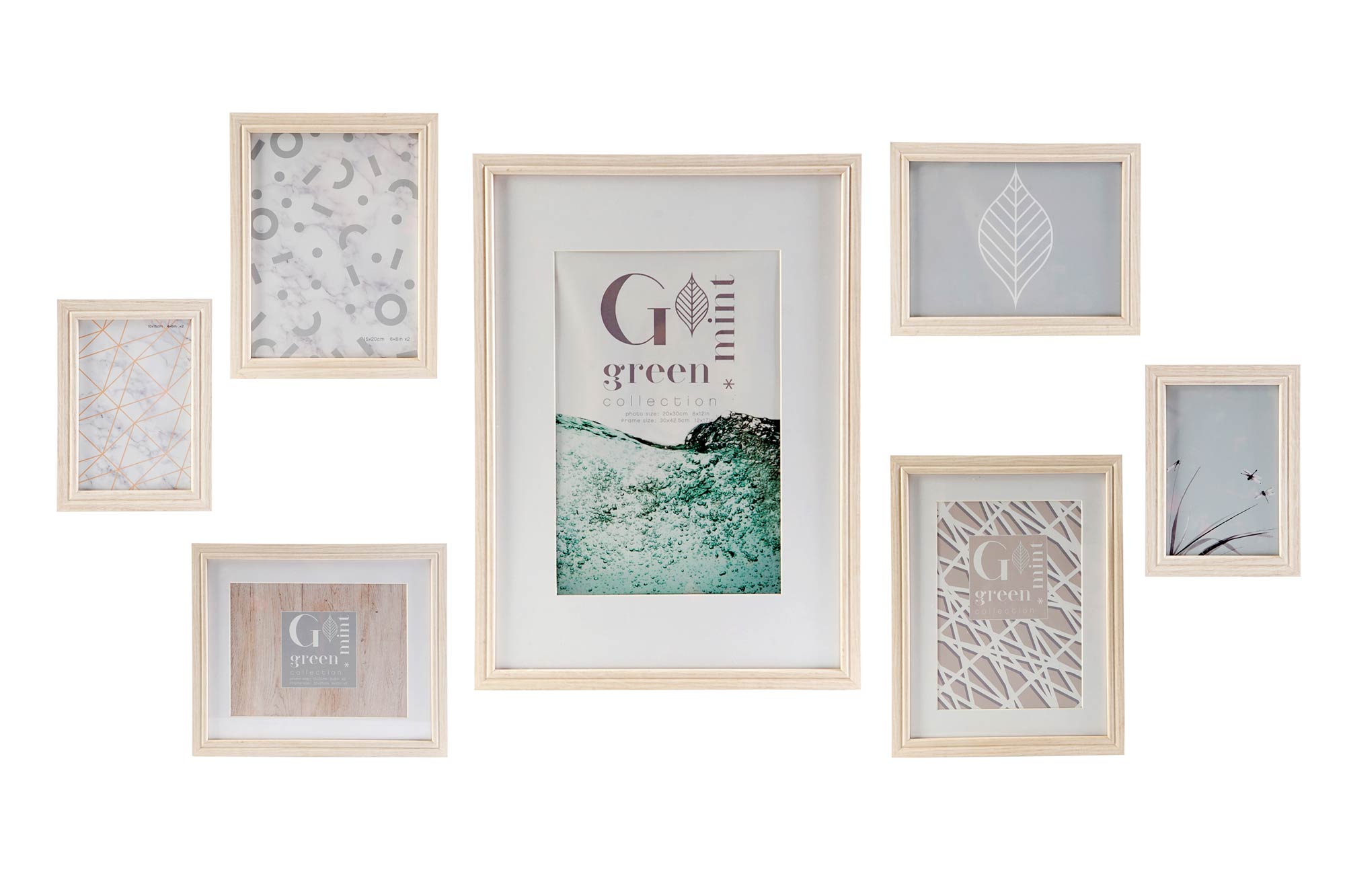 MARCO FOTO SET 7 MDF CRISTAL 32,5X1,5X45