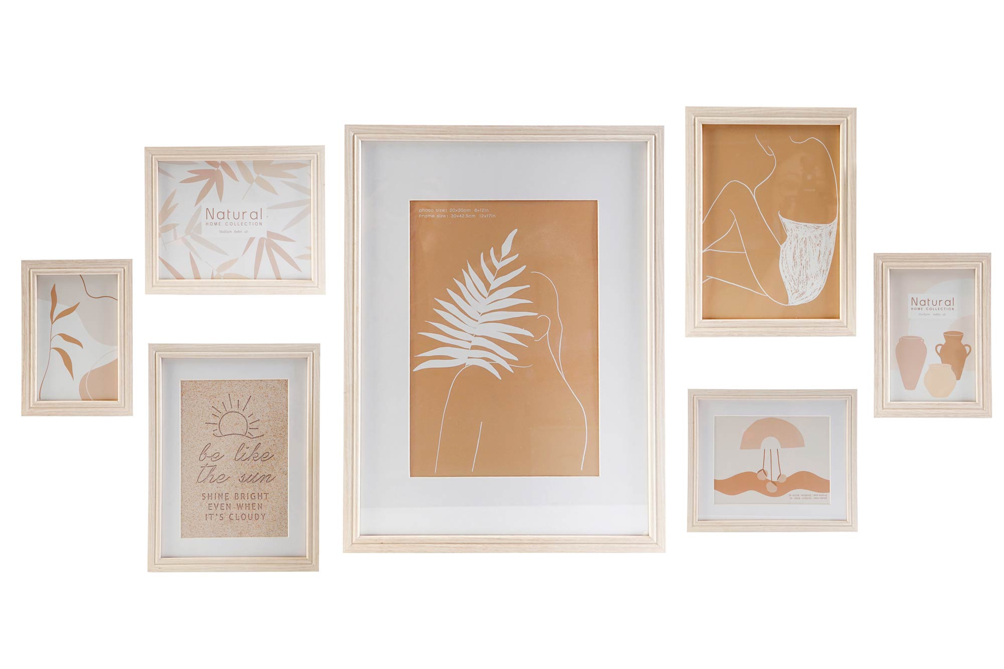 MARCO FOTO SET 7 MDF CRISTAL 32,5X1,5X45 MARRON