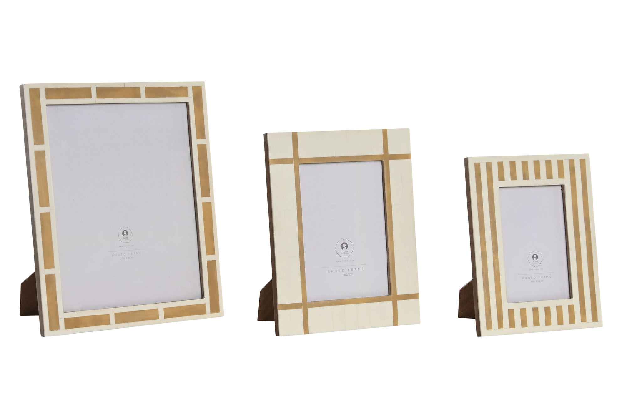 MARCO FOTO SET 3 RESINA HUESO 24X1,8X29 BLANCO