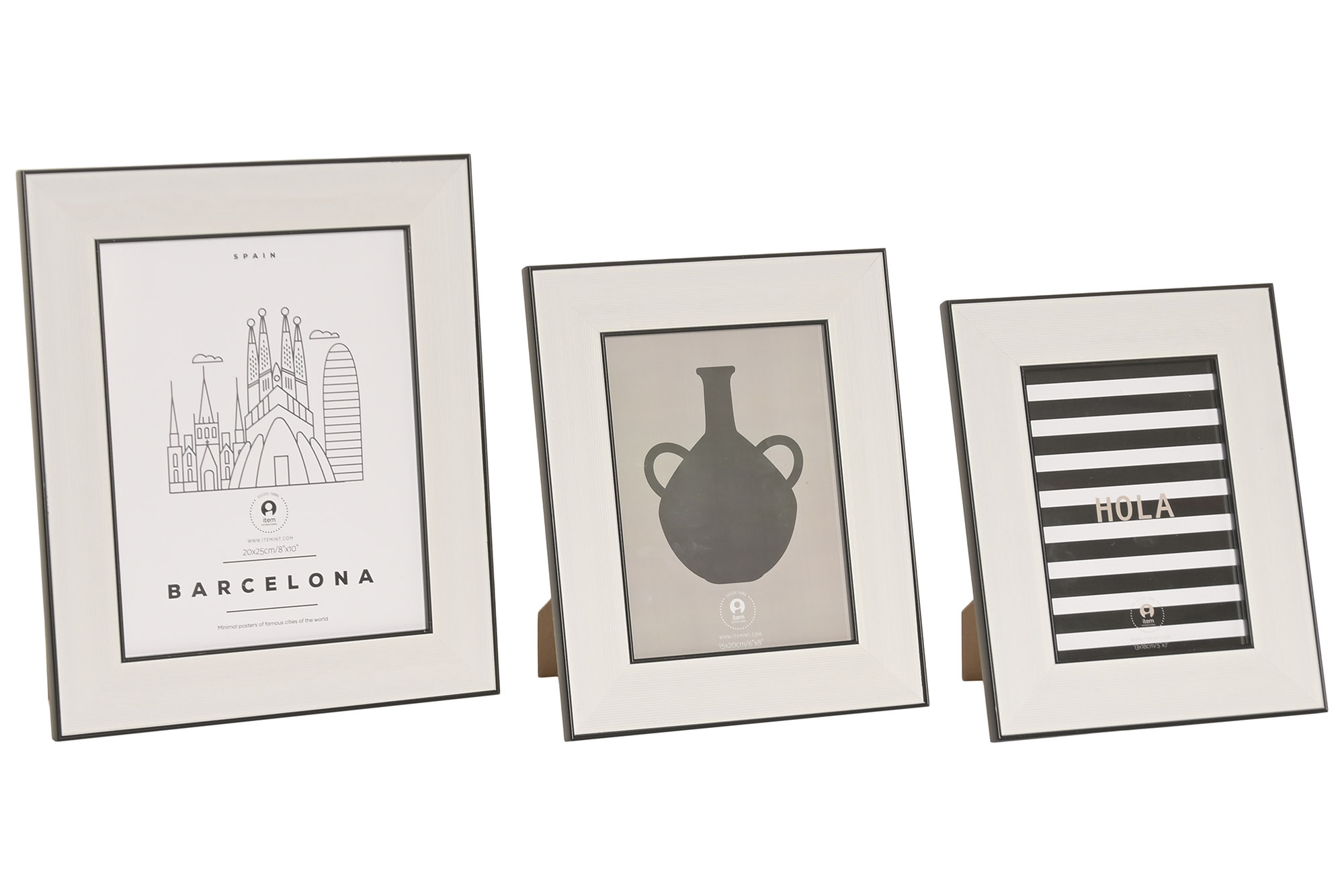 MARCO FOTO SET 3 PS CRISTAL 28X1,4X33 BLANCO