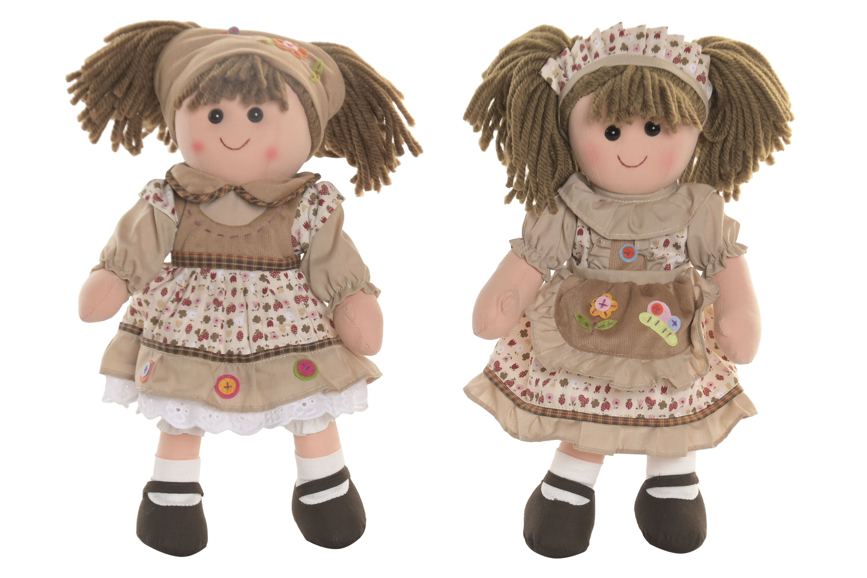 MUÑECA POLIESTER ALGODON 24X15X35 VESTIDO 2 SURT.