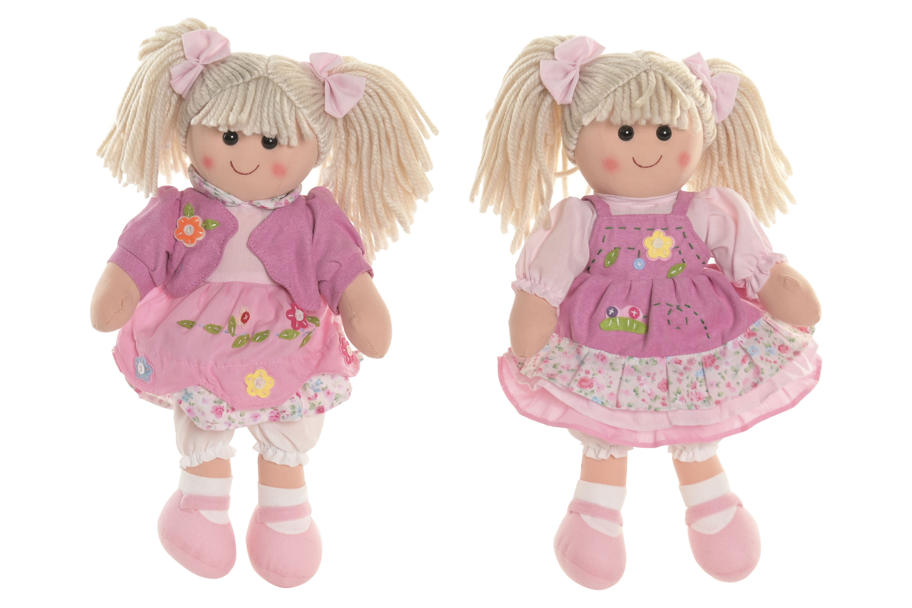 MUÑECA POLIESTER ALGODON 24X15X35 FLORES 2 SURT.