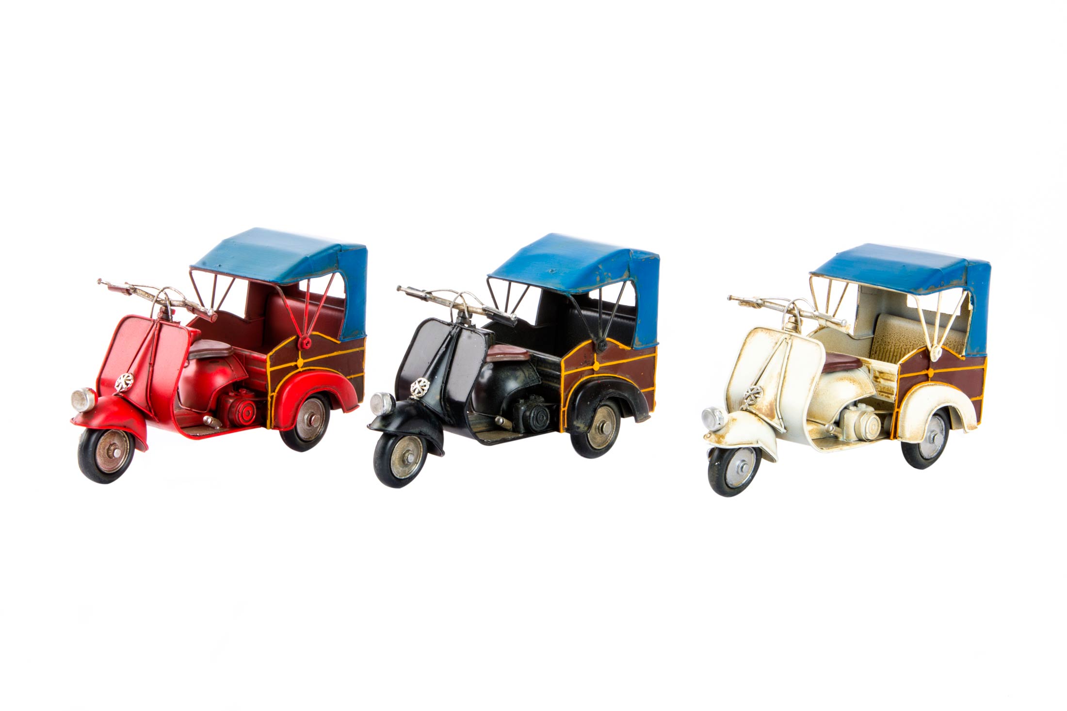 VEHICULO DECORACION METAL 17X7,5X11 TUK-TUK 3 SURT
