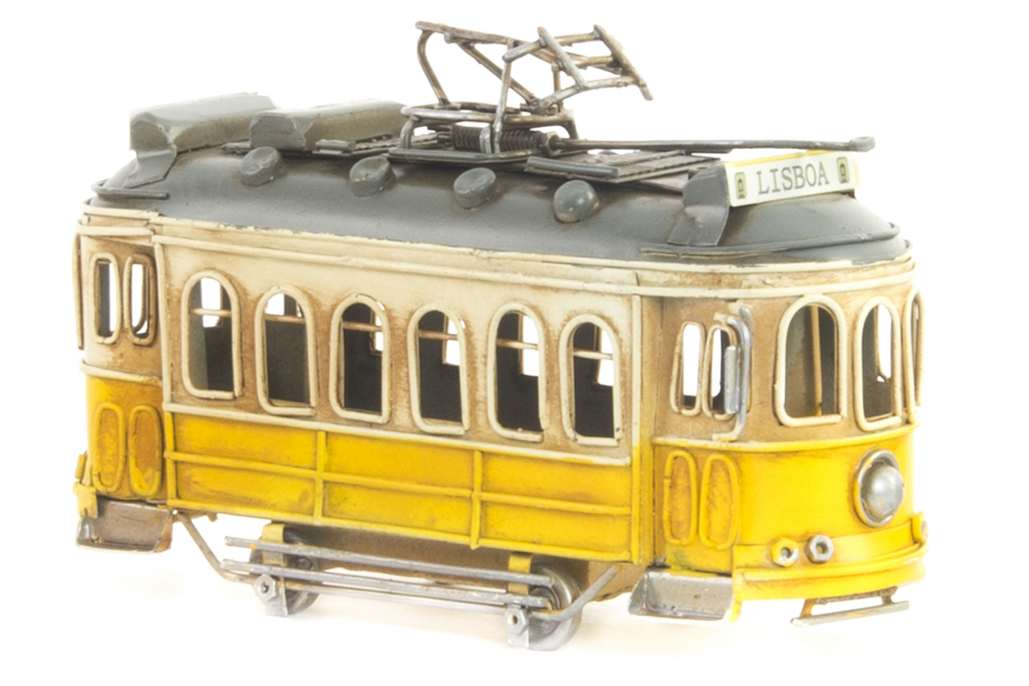 VEHICULO DECORACION METAL 16,5X5X9,5 TRANVIA 3 SUR