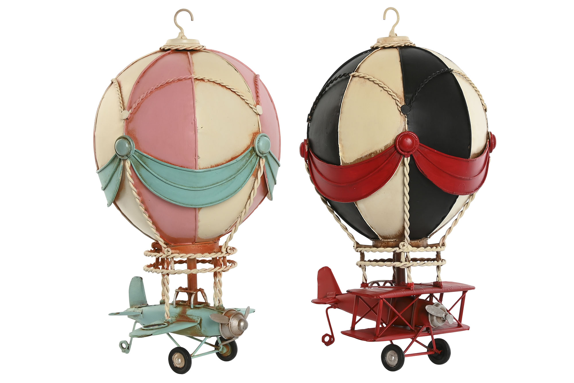 VEHICULO DECORACION METAL 17X17X32 GLOBO 2 SURT.