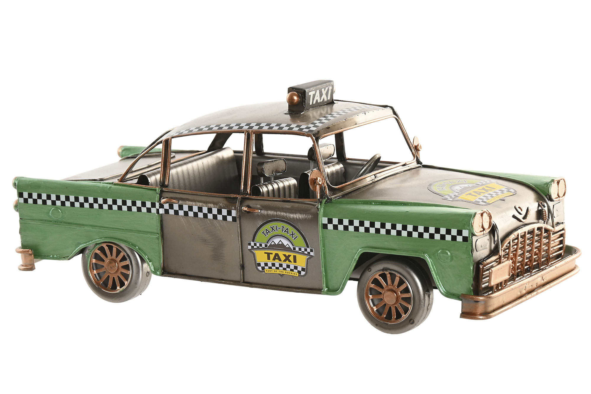 VEHICULO DECORACION METAL 32X14X13 VERDE