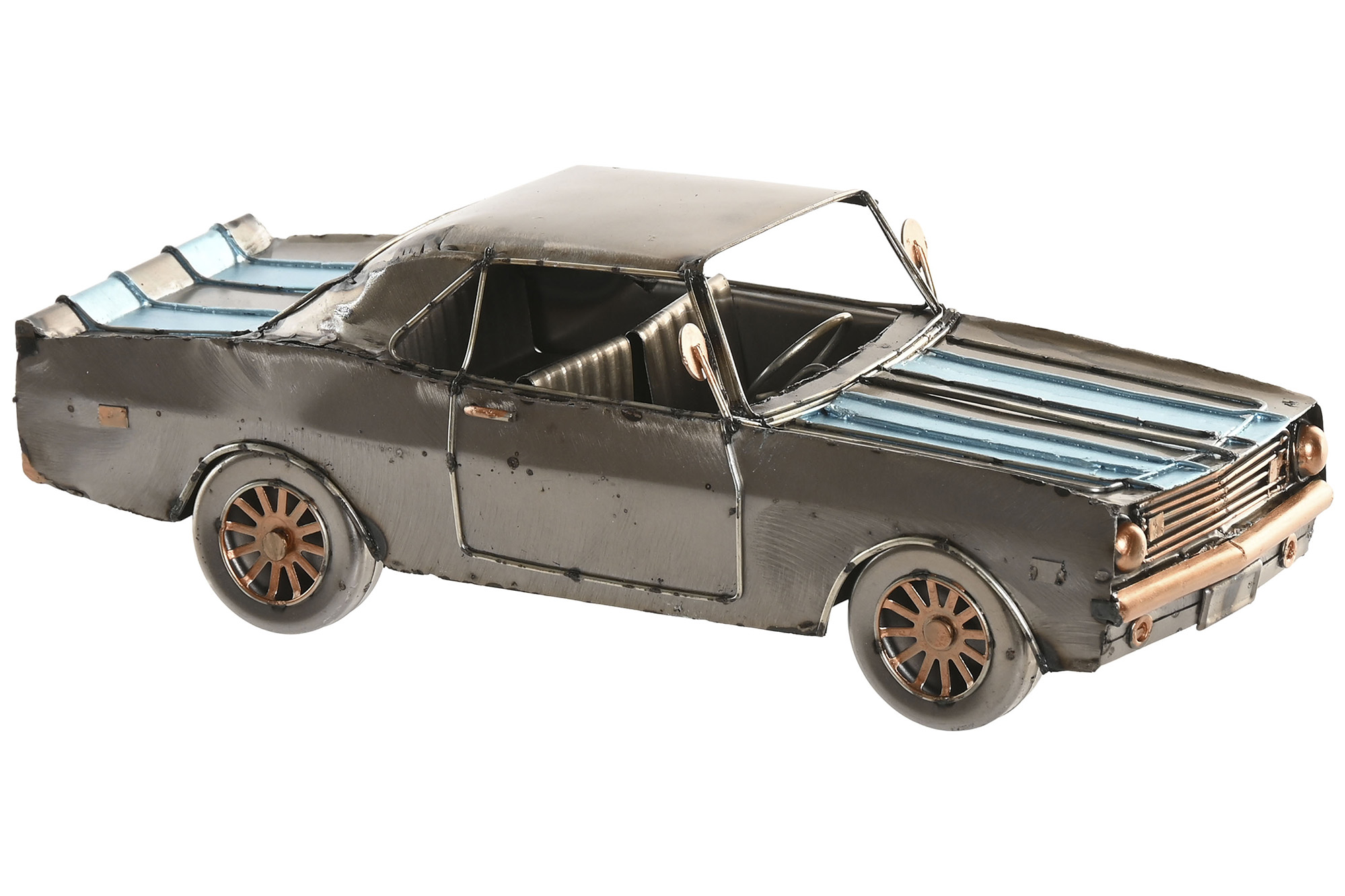 VEHICULO DECORACION METAL 30X11X10 PLATEADO