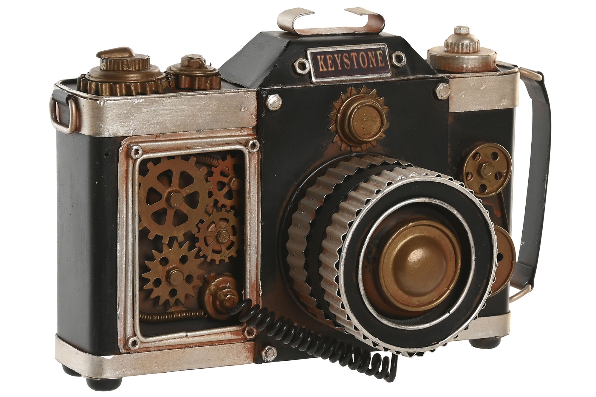DECORACION METAL 23X11X15,5 CAMARA NEGRO