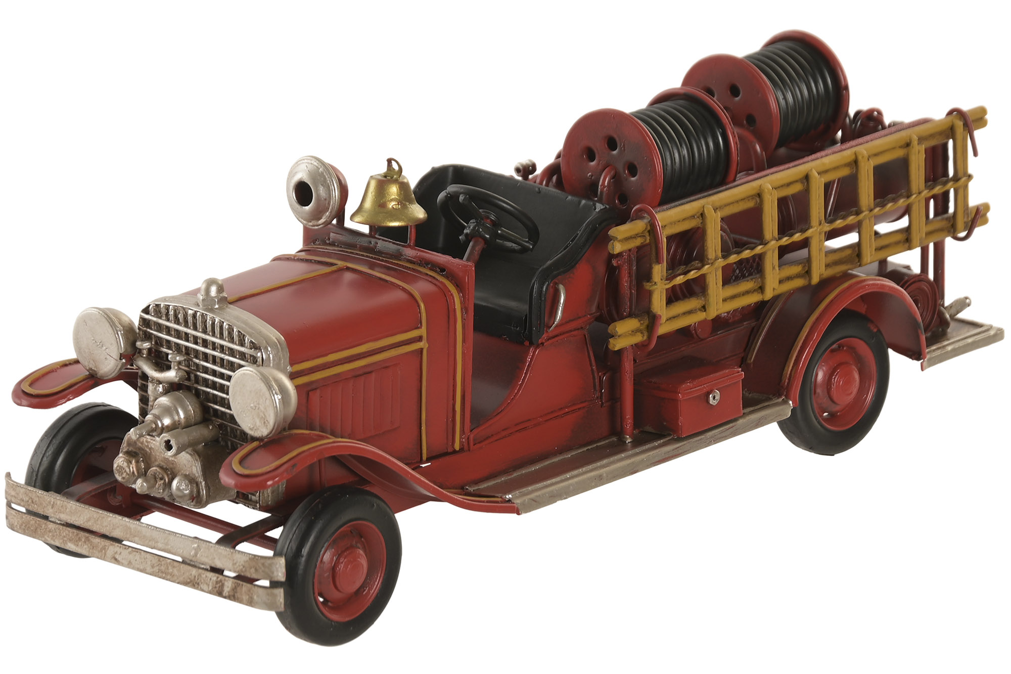 VEHICULO DECORACION METAL 30,5X10,5X11 BOMBEROS