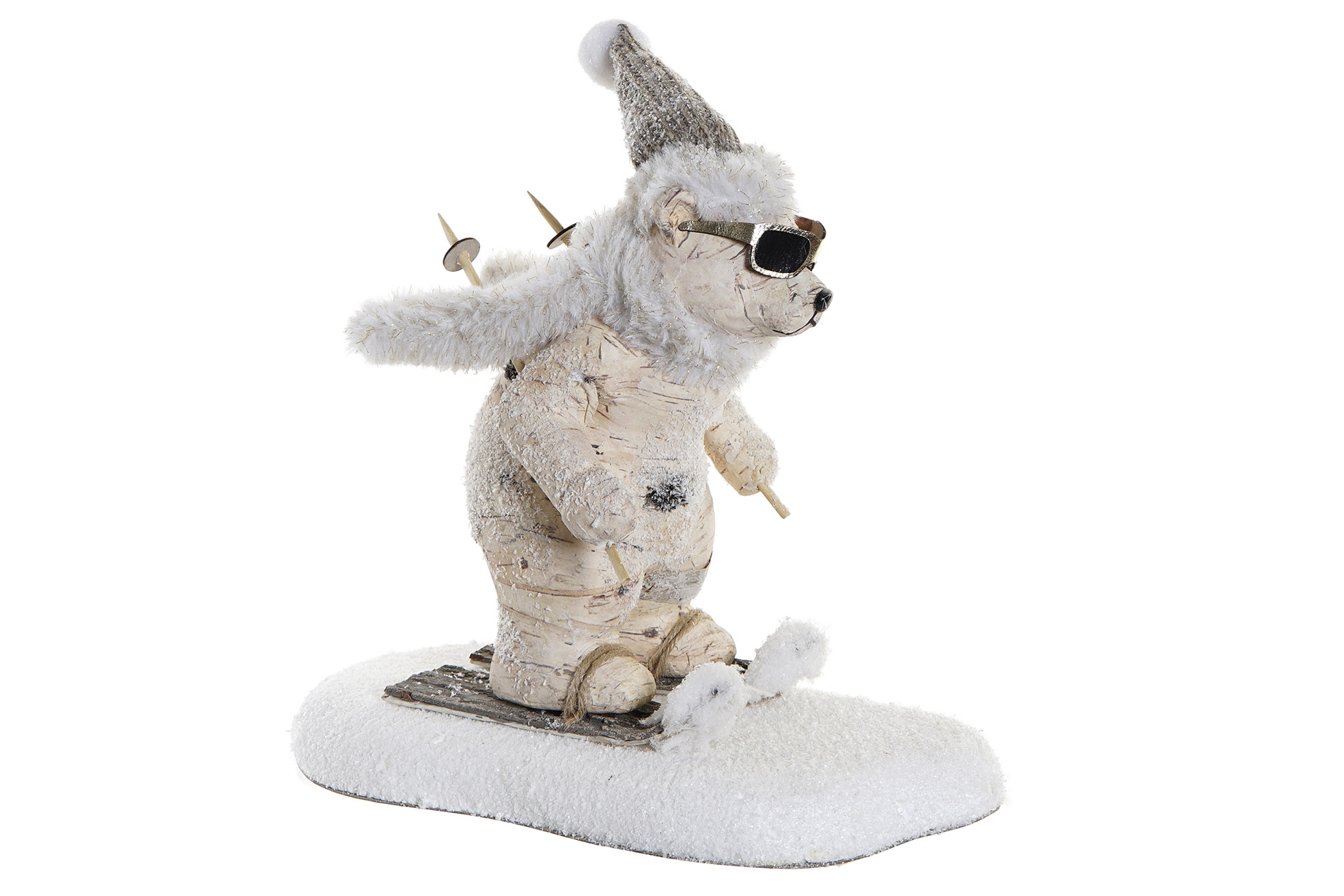 FIGURA POLIESTER POREXPAN 30X19X31 OSO ESQUIANDO