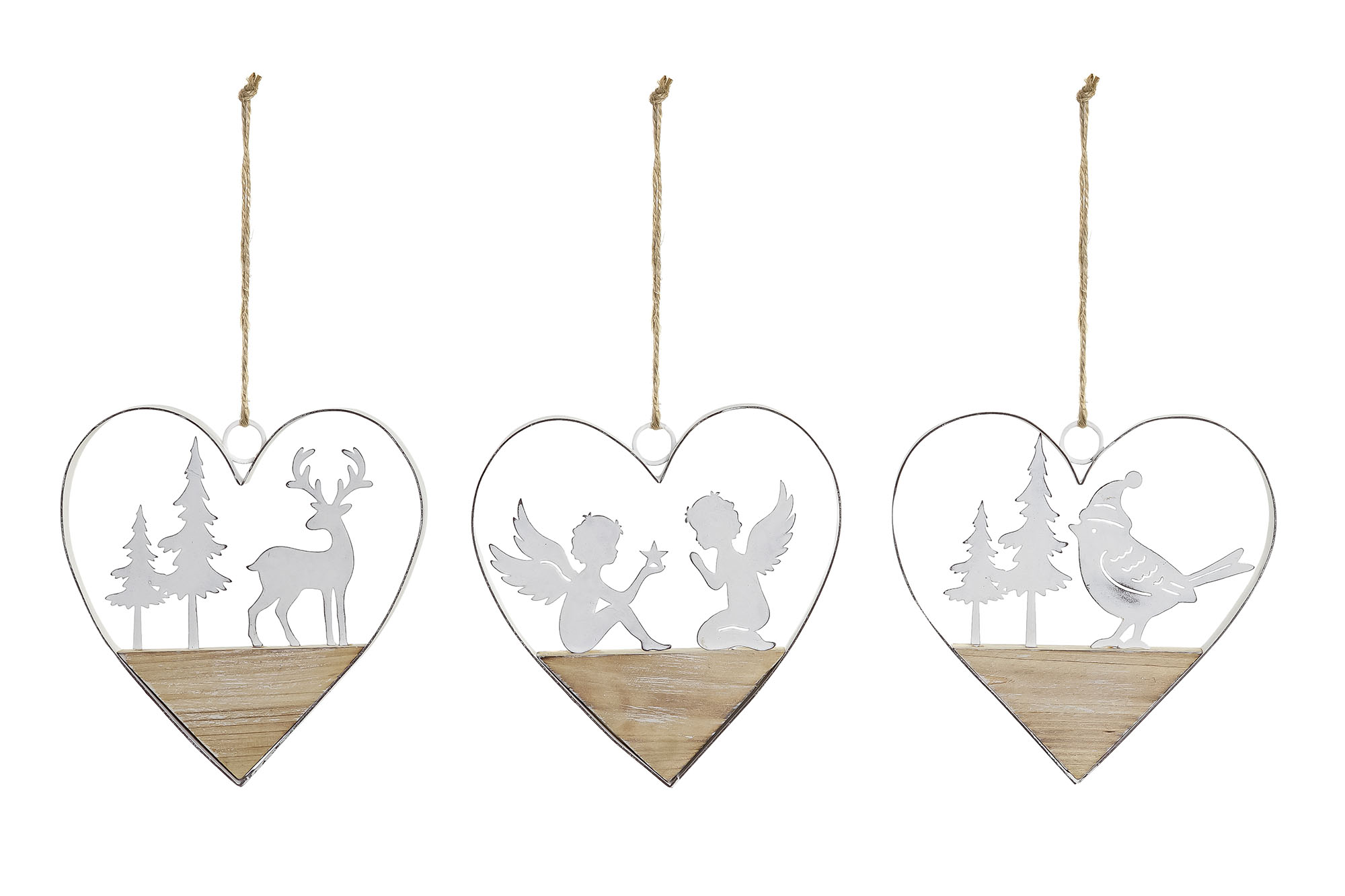 DECORACION COLGANTE METAL 14X2X15 CIERVO 3 SURT.