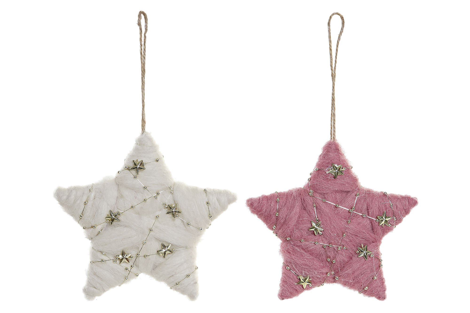 DECORACION COLGANTE LANA 15X2,5X14 ESTRELLA 2 SURT
