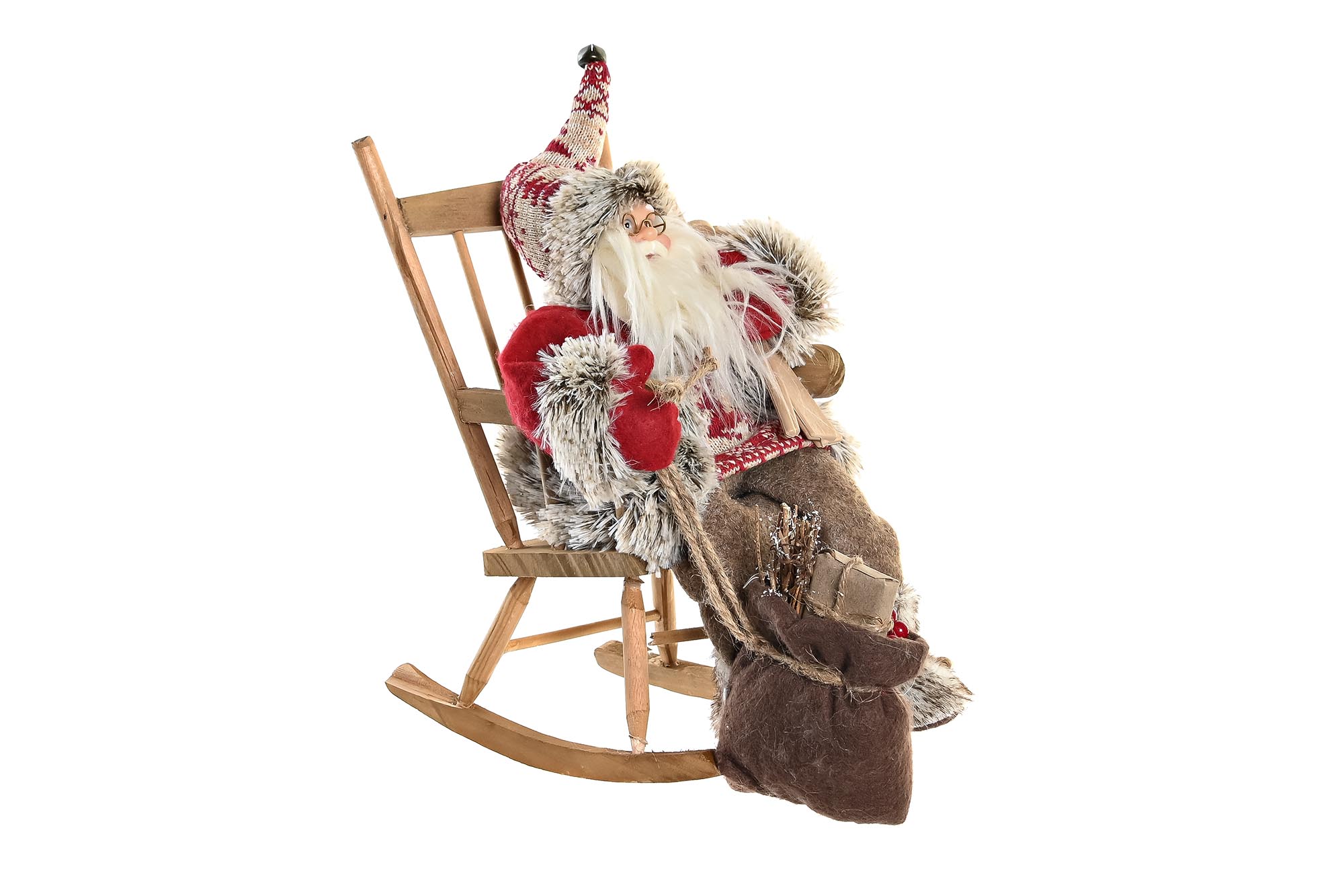 FIGURA POLIESTER MADERA 23X25X35 SILLA ROJO