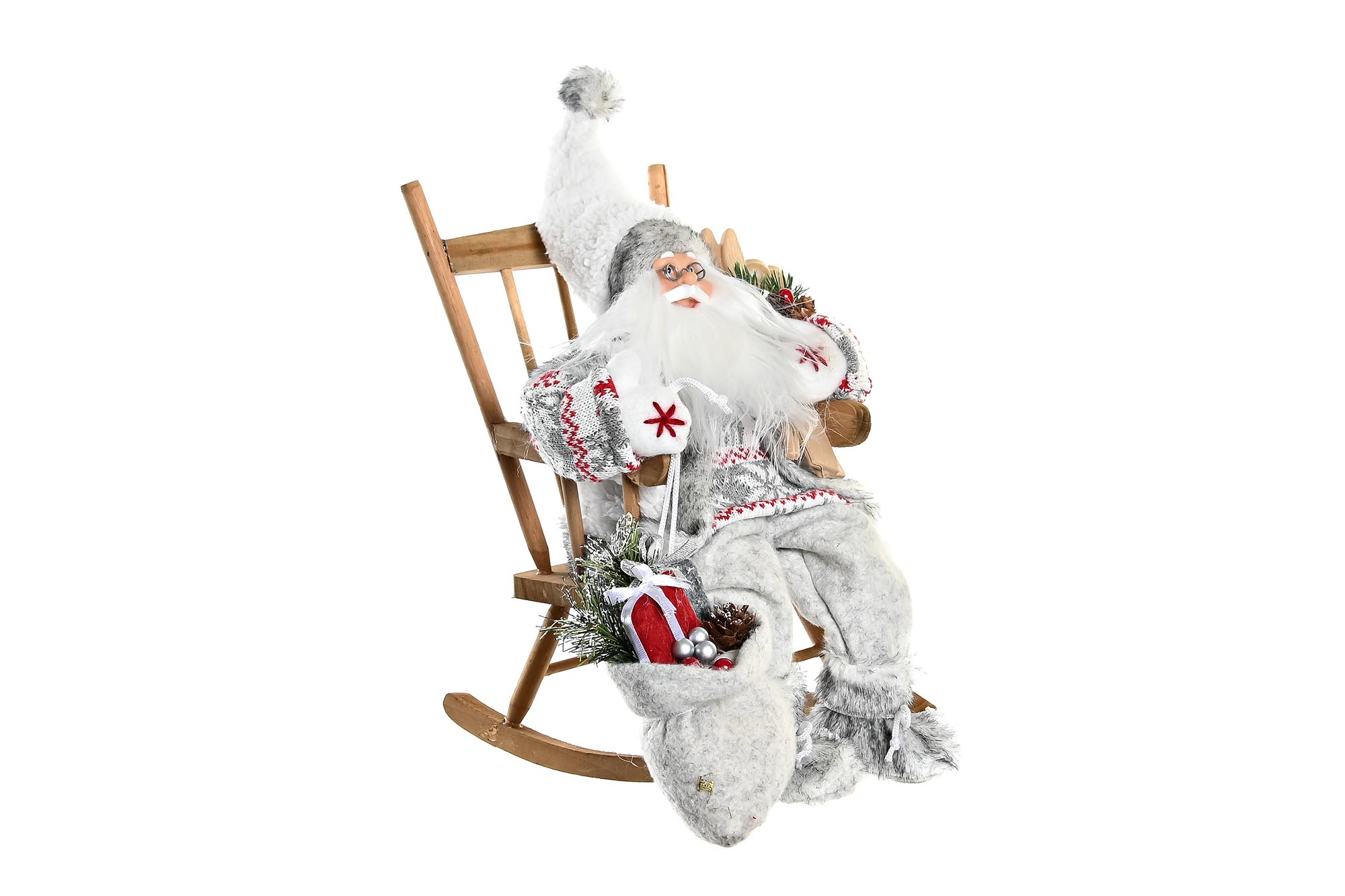 FIGURA POLIESTER MADERA 23X25X35 SILLA GRIS
