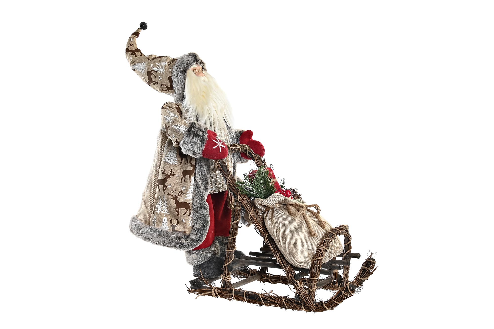FIGURA POLIESTER MADERA 42X22X48 ROJO