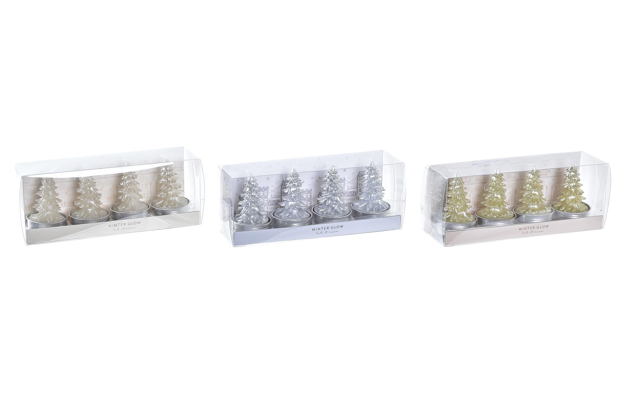 VELA SET 4 CERA PARAFINA 2X2X3,7 ARBOL 3 SURT.