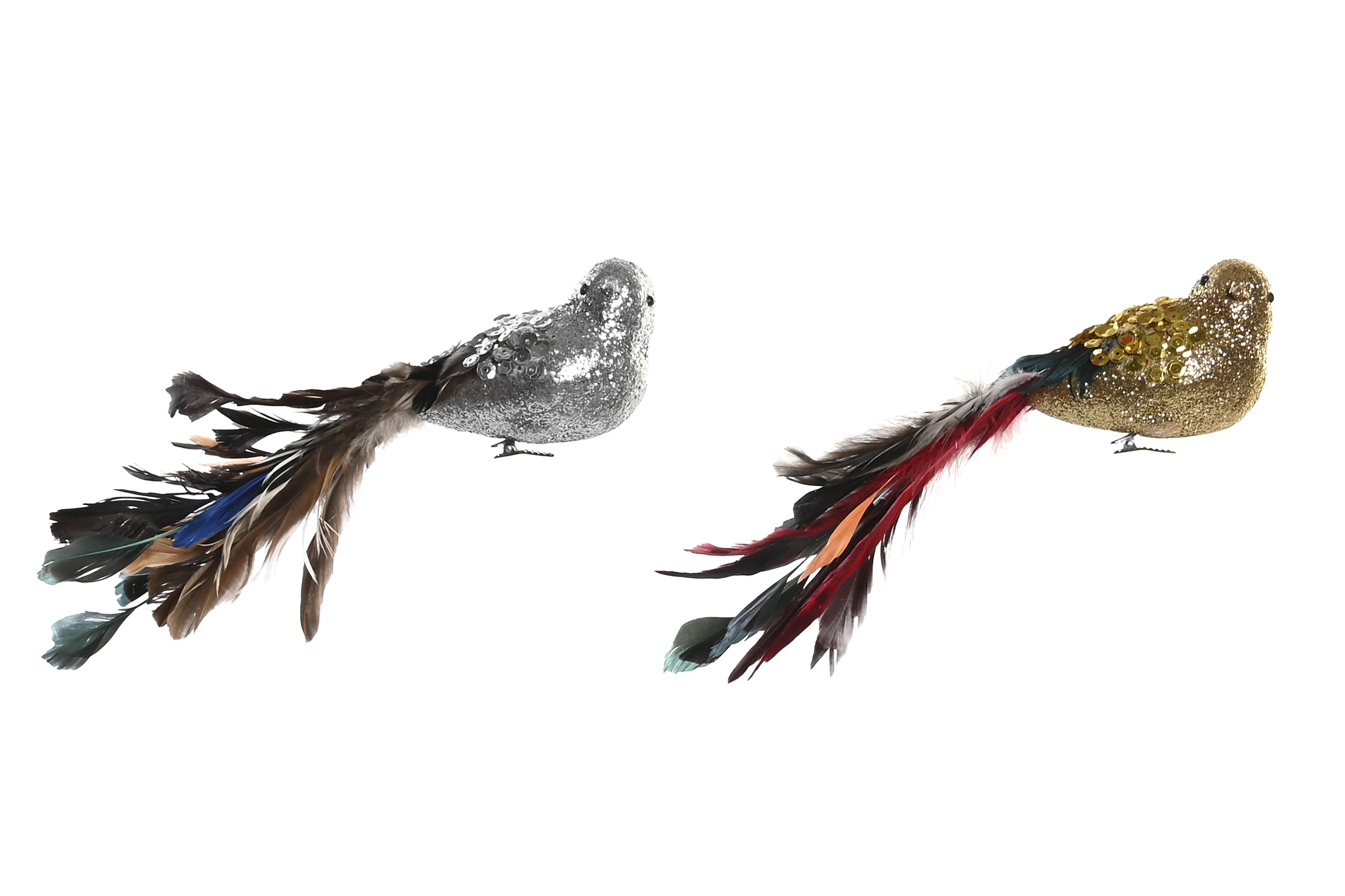 FIGURA POLIESTER LENTEJUELAS 26X5X7 PAJARO 2 SURT.