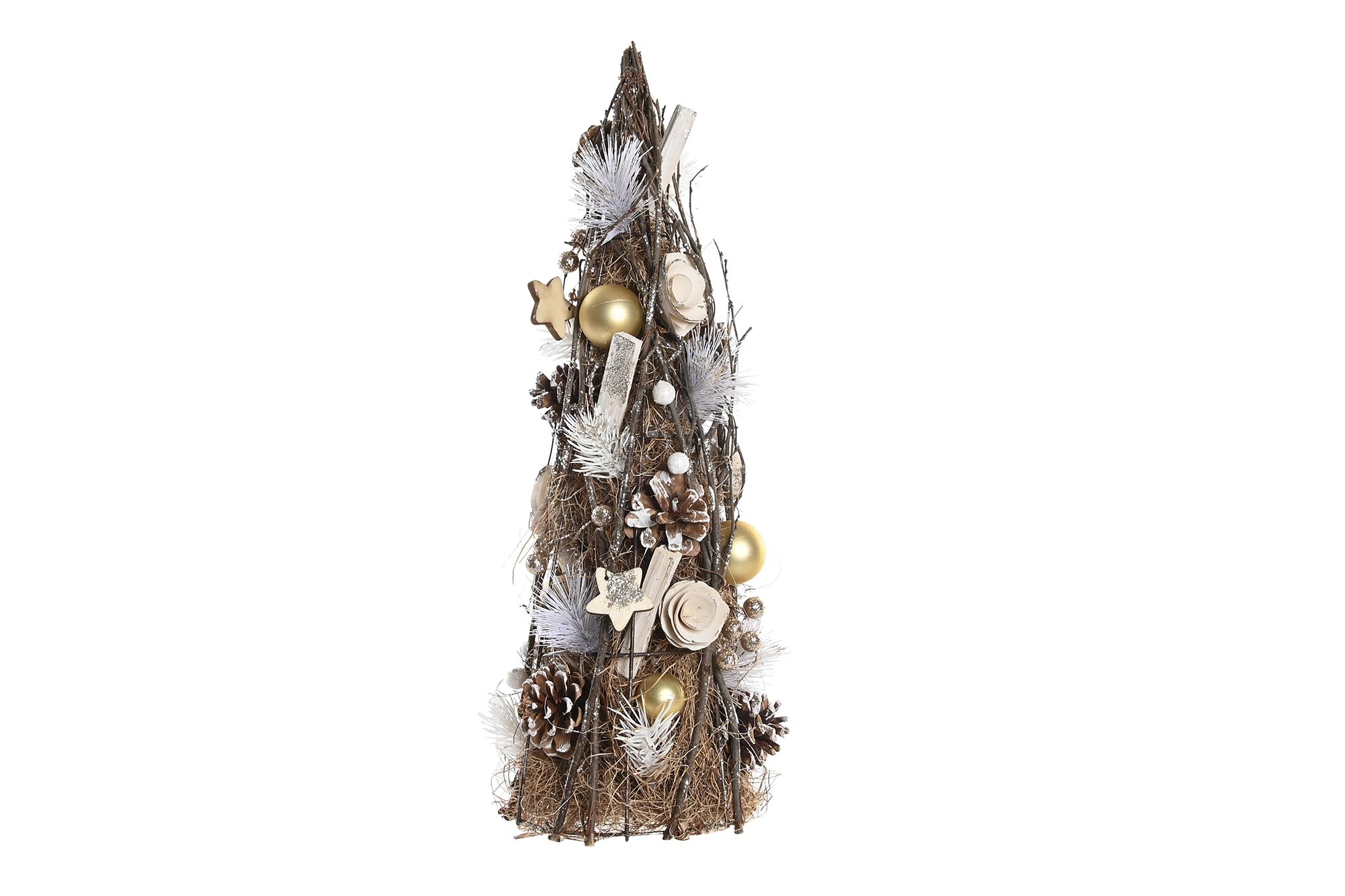 ARBOL PIÑAS NATURAL 16X16X48 DORADO