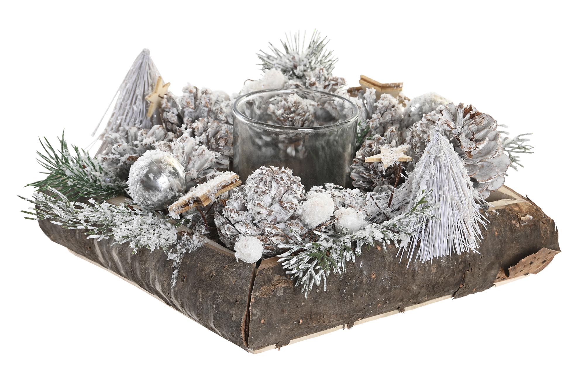 PORTAVELA ABEDUL CRISTAL 20X20X12,5 NEVADO NATURAL
