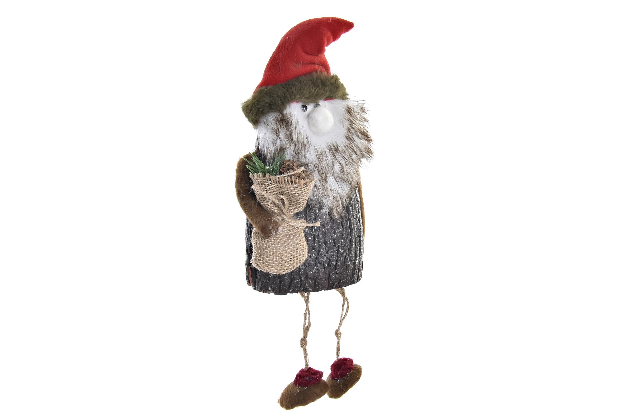 FIGURA ABEDUL PURPURINA 15X8X23 PAPA NOEL NATURAL