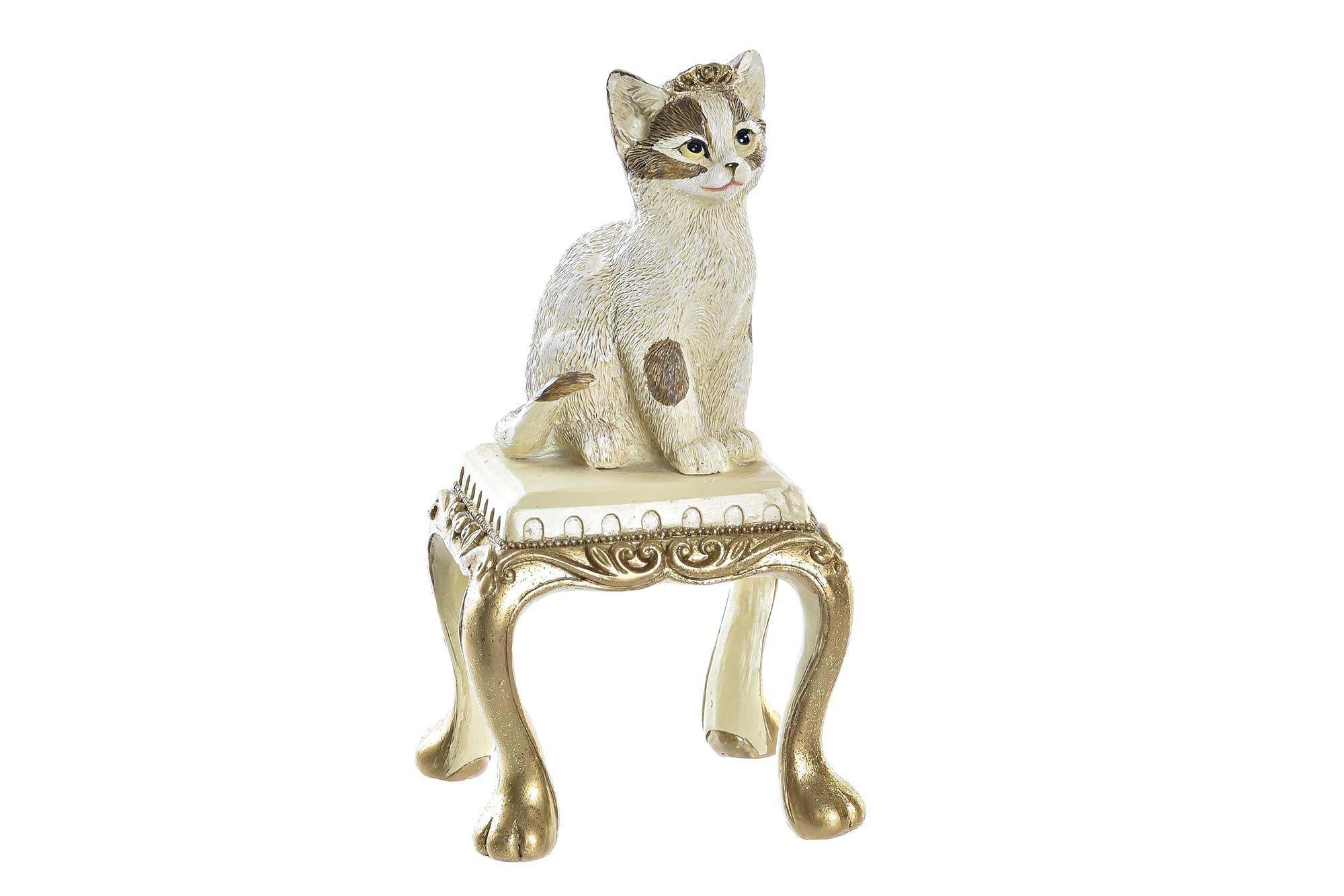 FIGURA RESINA 8X8X15,5 GATO DORADO
