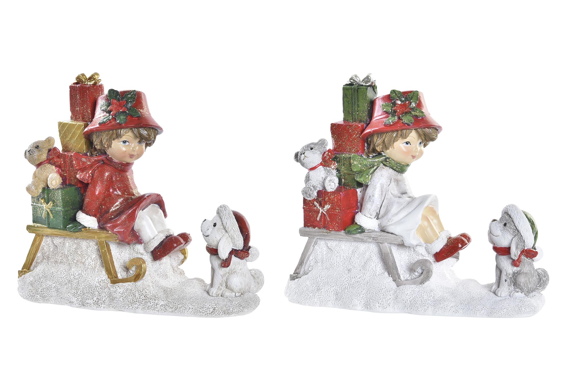 FIGURA RESINA 14,5X7X12,5 NIÑA 2 SURT.