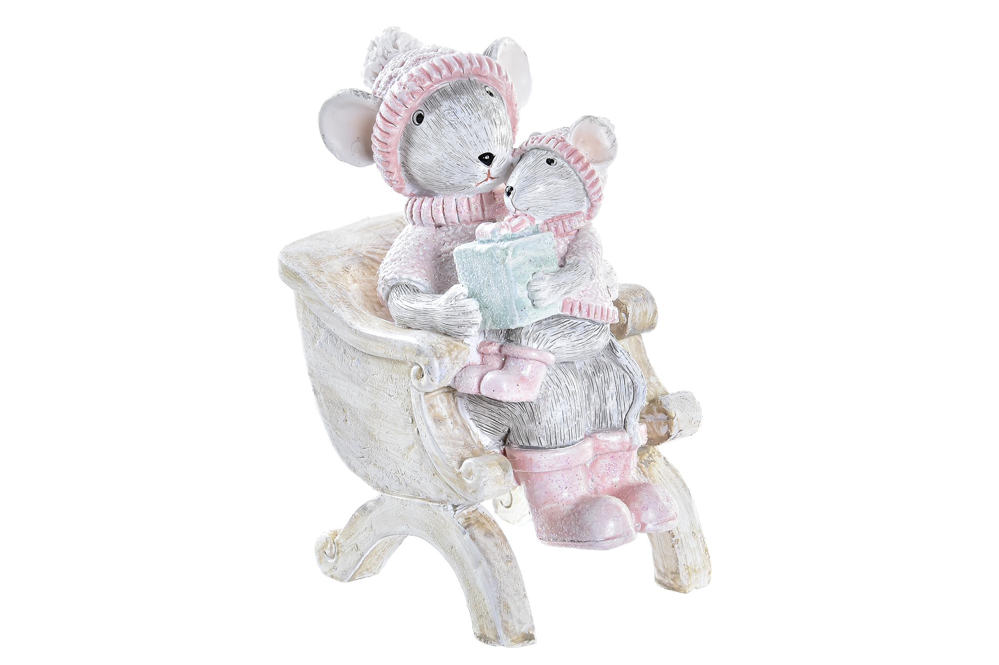 FIGURA RESINA 8X5,5X10 RATON ROSA