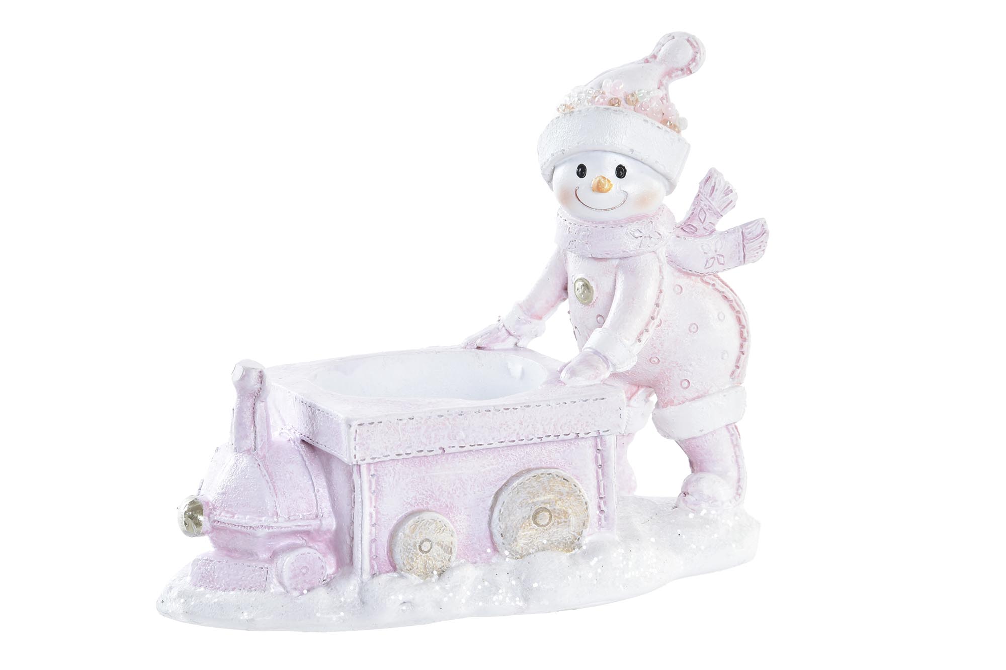 FIGURA RESINA 12X6,5X10 PORTAVELA ROSA