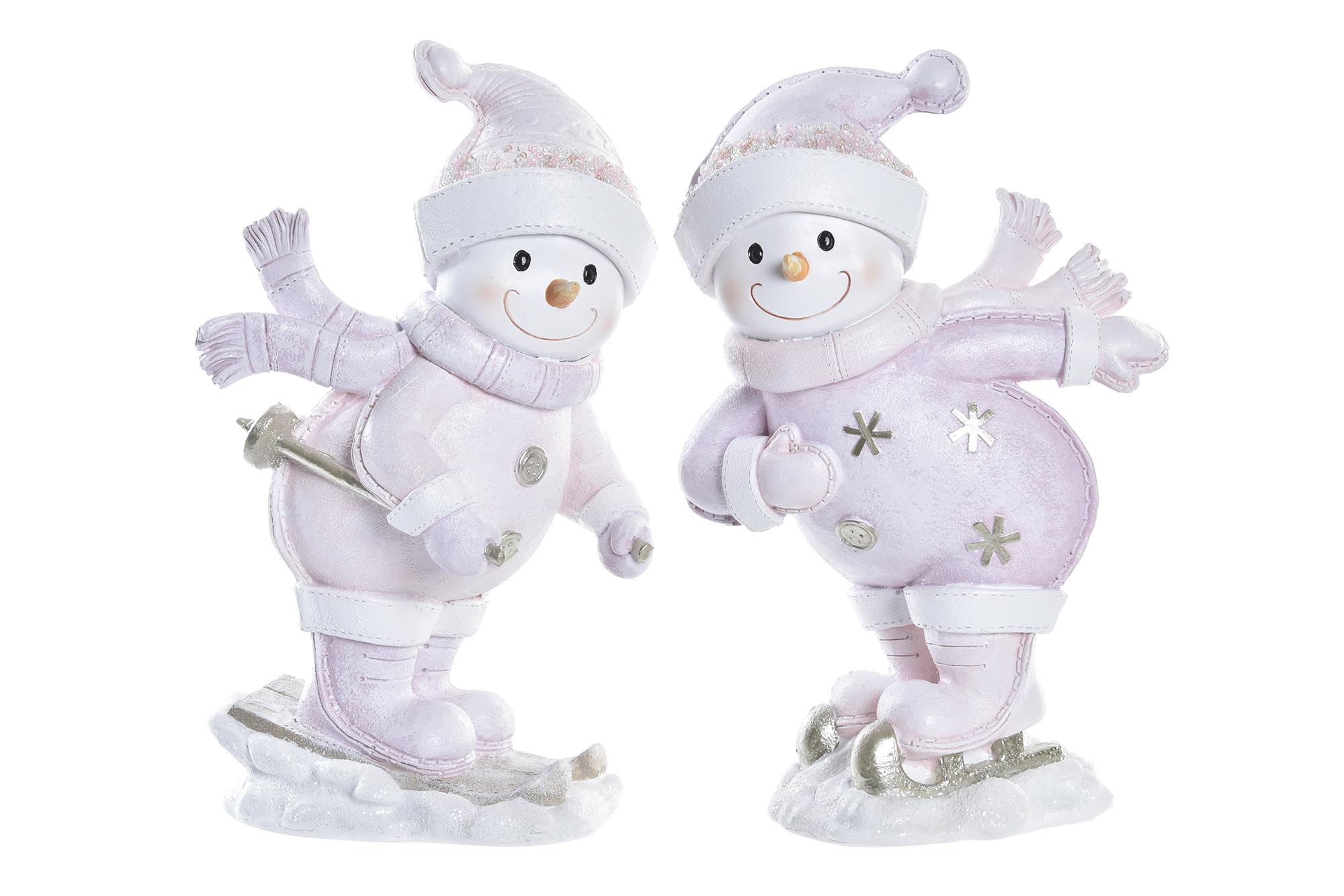 FIGURA RESINA 15X13,5X24,5 SNOWMAN 2 SURT.