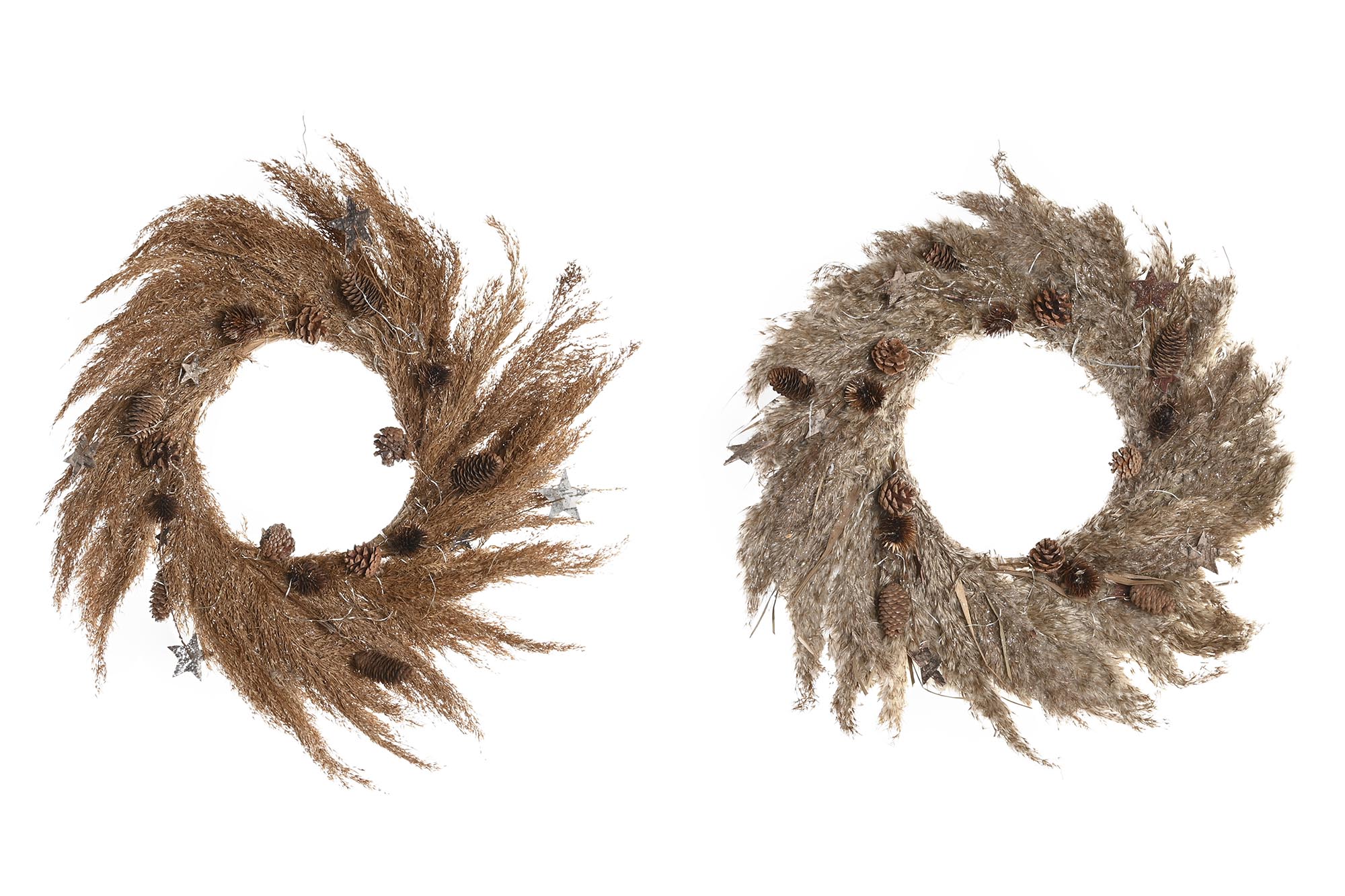 CORONA FLOR SECA LED 60X5X60 NATURAL 2 SURT.