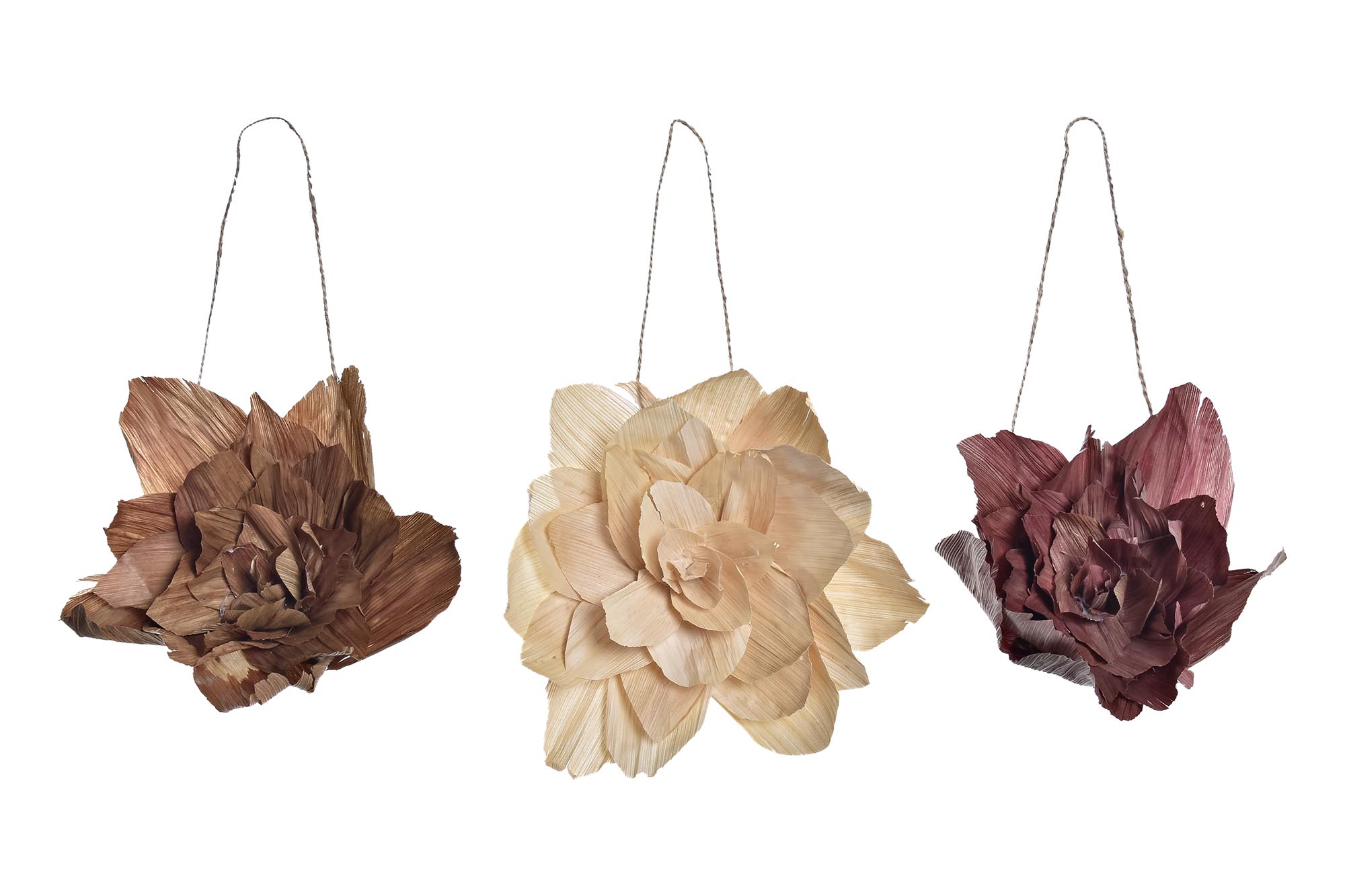 DECORACION COLGANTE FIBRA 23X6X23 FLOR 3 SURT.