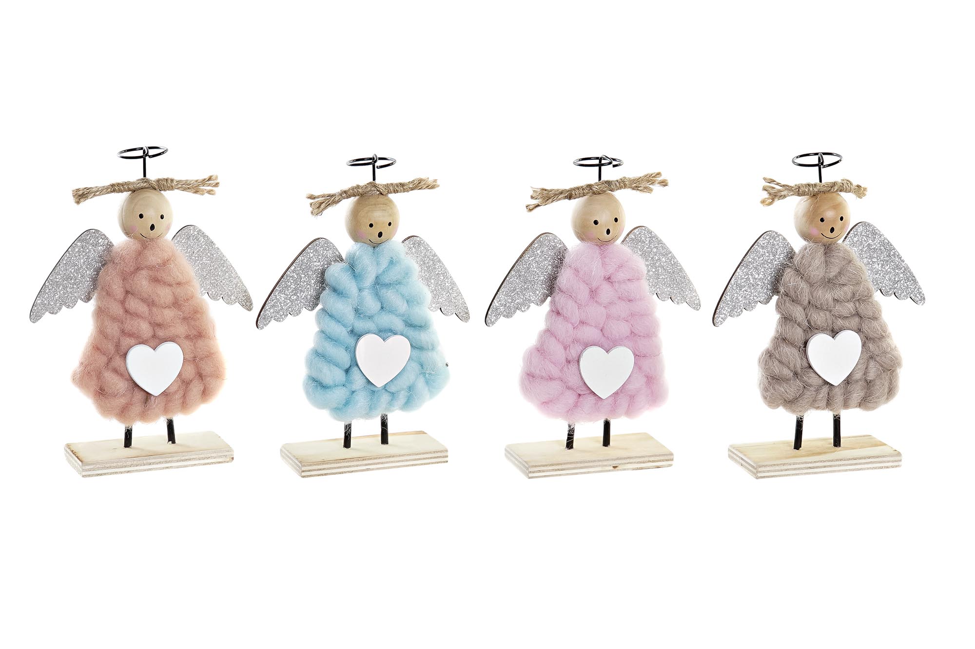 FIGURA MADERA POLIESTER 10X10X19 ANGEL 4 SURT.