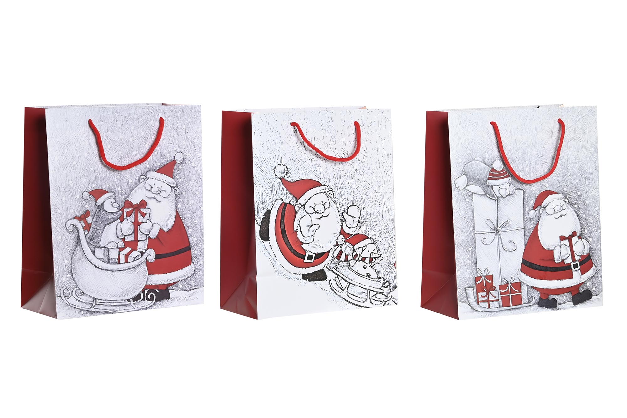 BOLSA PAPEL 18X10X23 160GR, PAPA NOEL 3 SURT.