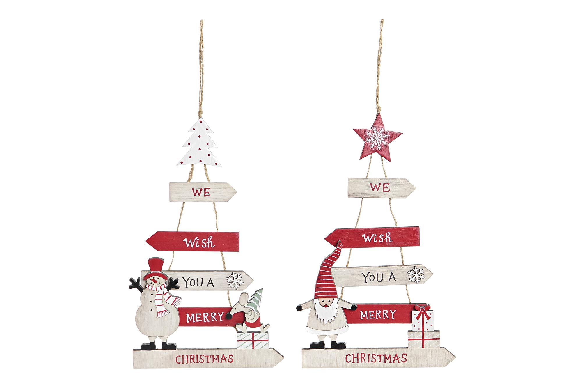 DECORACION COLGANTE MADERA 14X1X22 ARBOL 2 SURT.
