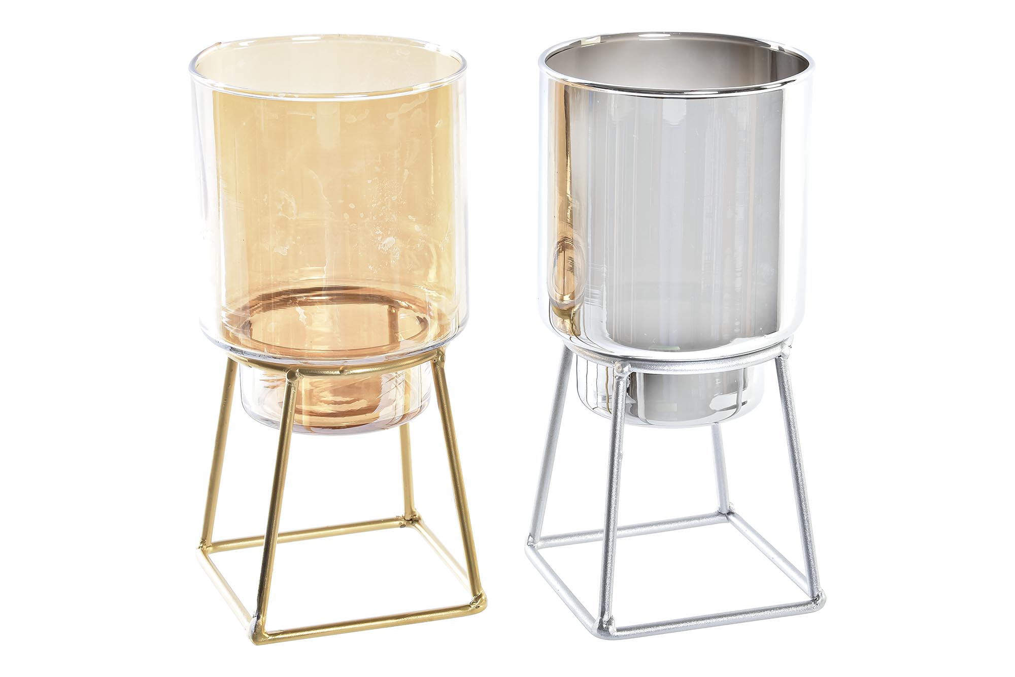 PORTAVELA CRISTAL METAL 9X9X17 2 SURT.