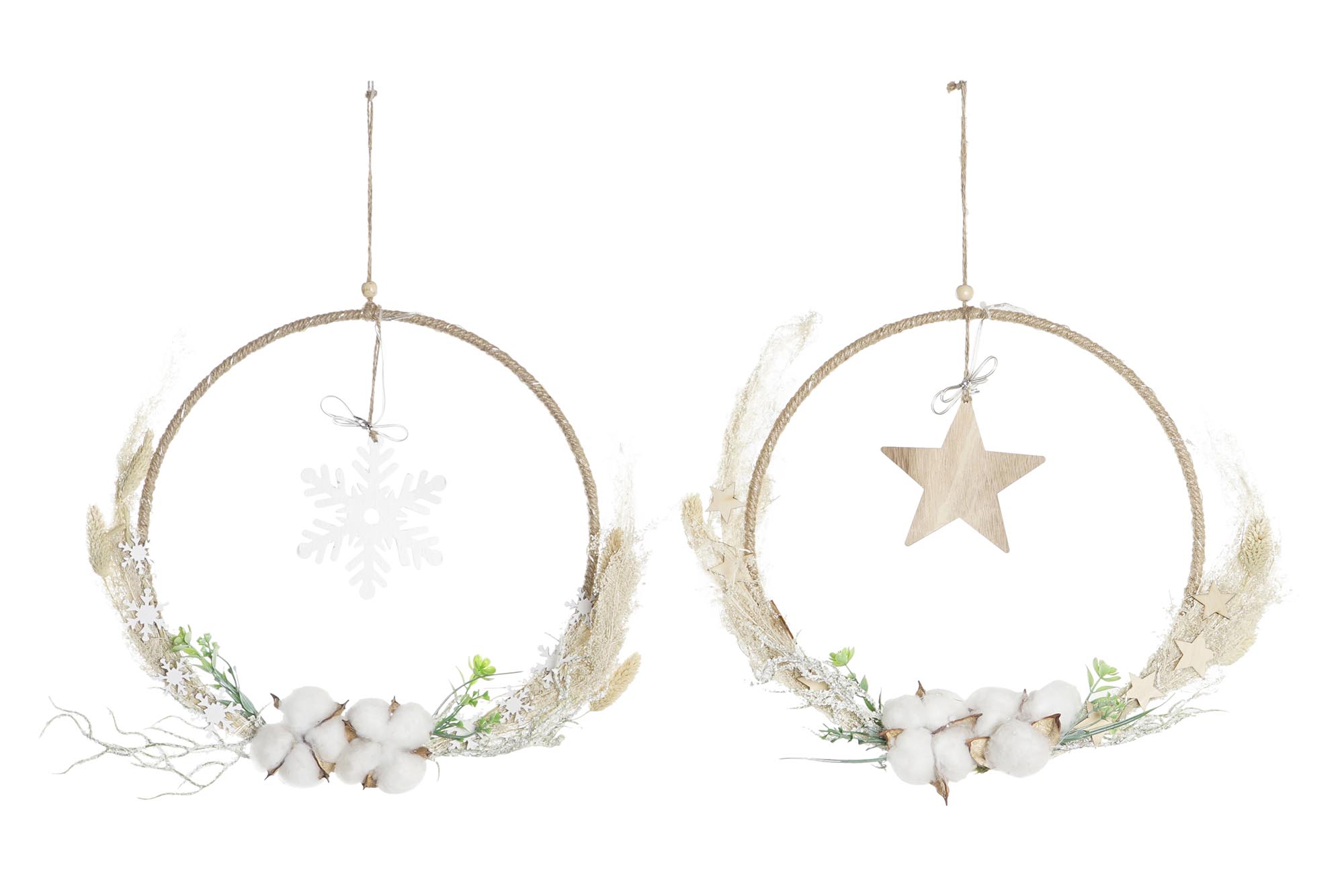 DECORACION COLGANTE LED 30X2X30 ESTRELLA 2 SURT.