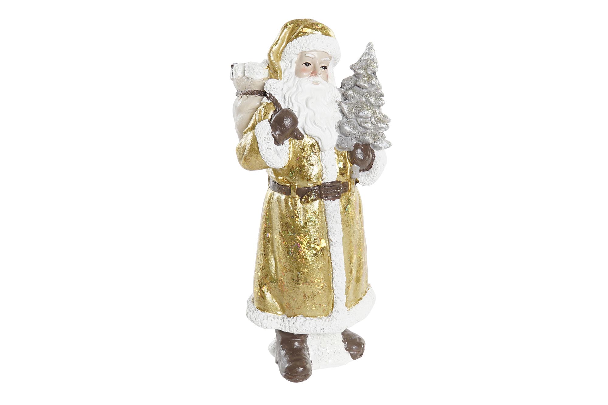 FIGURA RESINA 8X8X18 SANTA DORADO