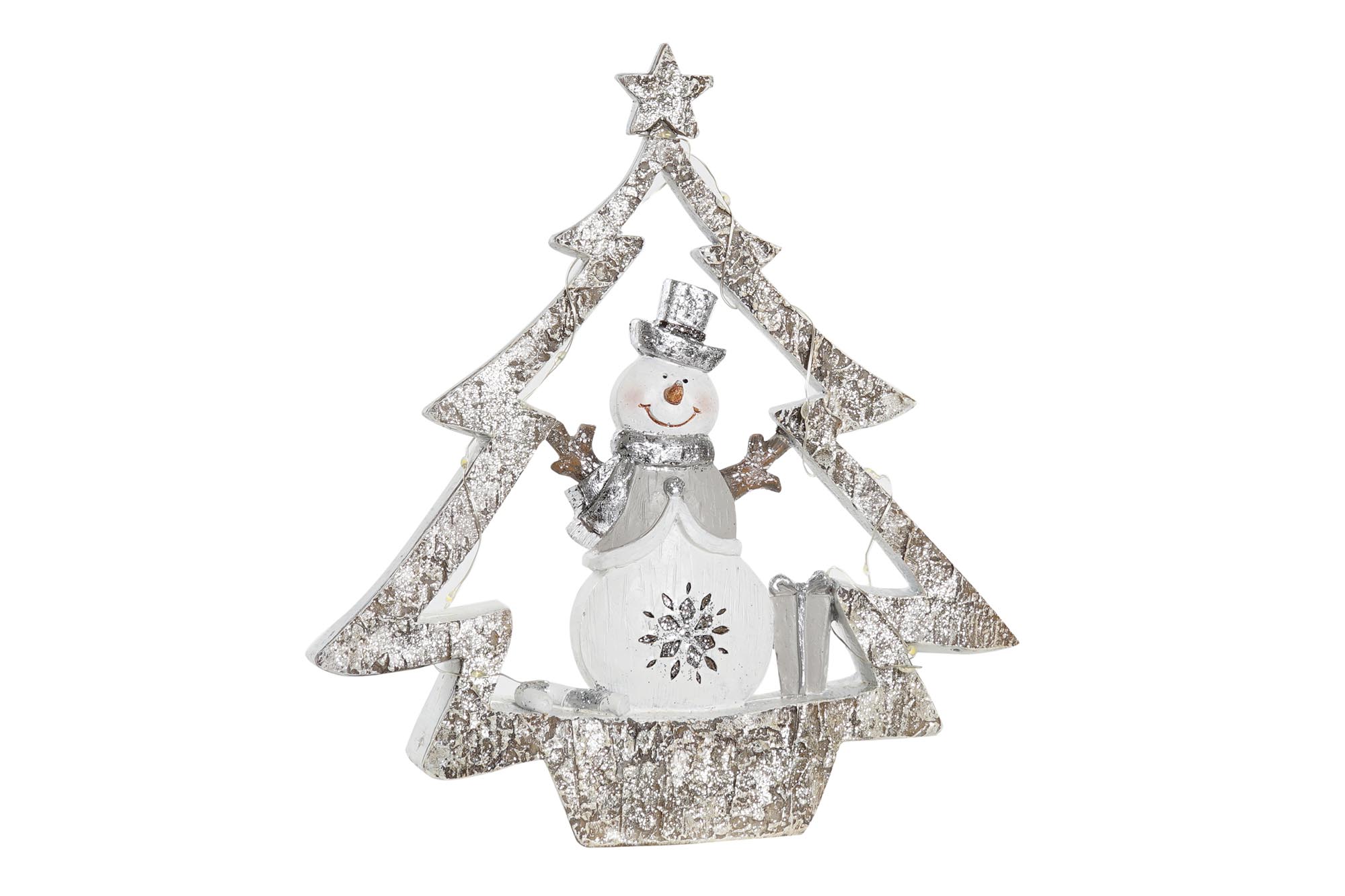 FIGURA RESINA LED 21,5X5X23,5 ARBOL BLANCO