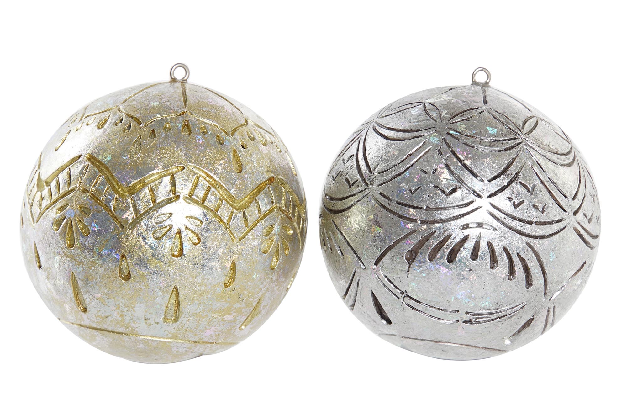 BOLA DECORACION RESINA 7X7X7 IRIDISCENTE 2 SURT.