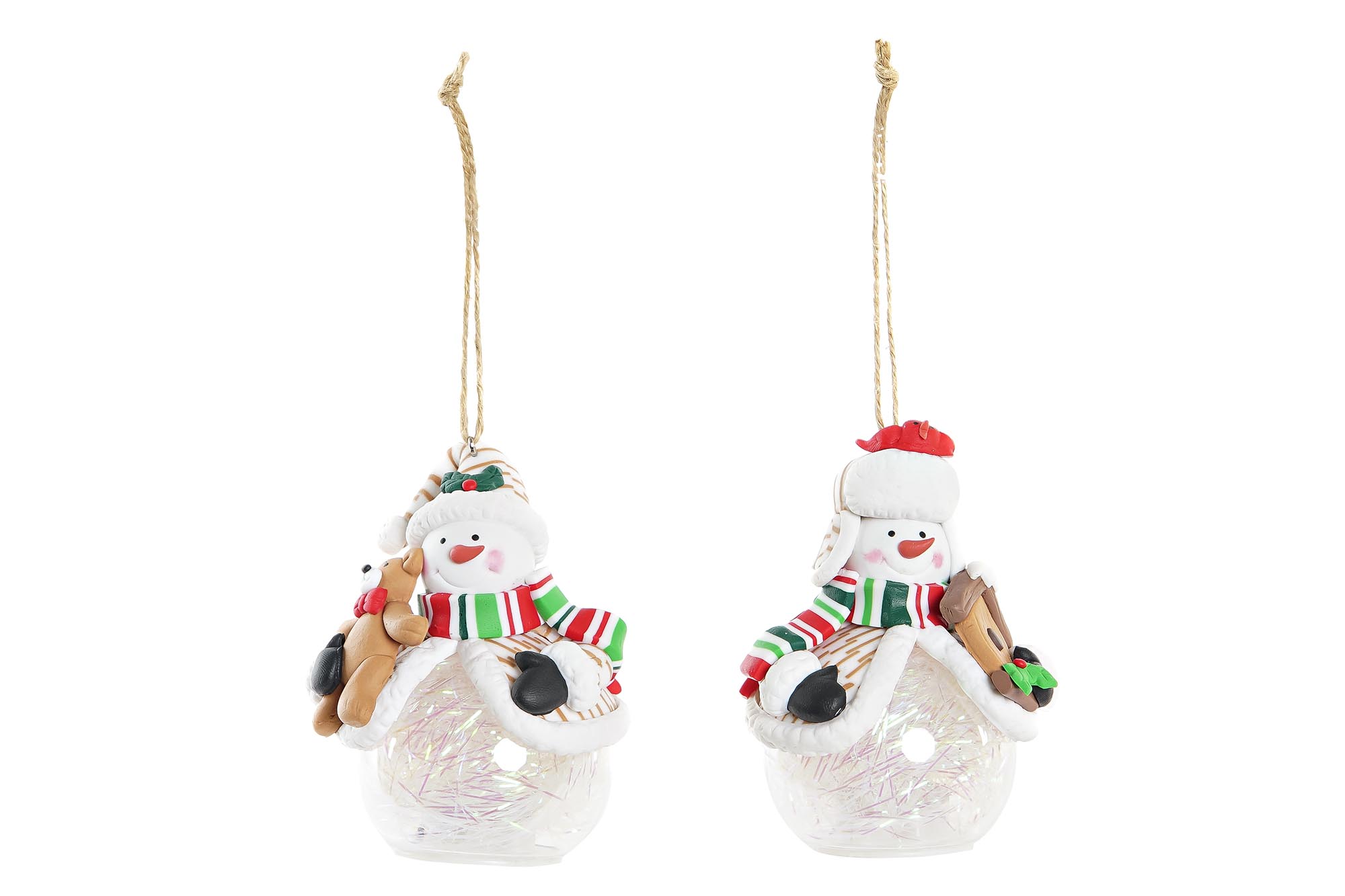 BOLA DECORACION RESINA LED 7X6,5X10 4 SURT.