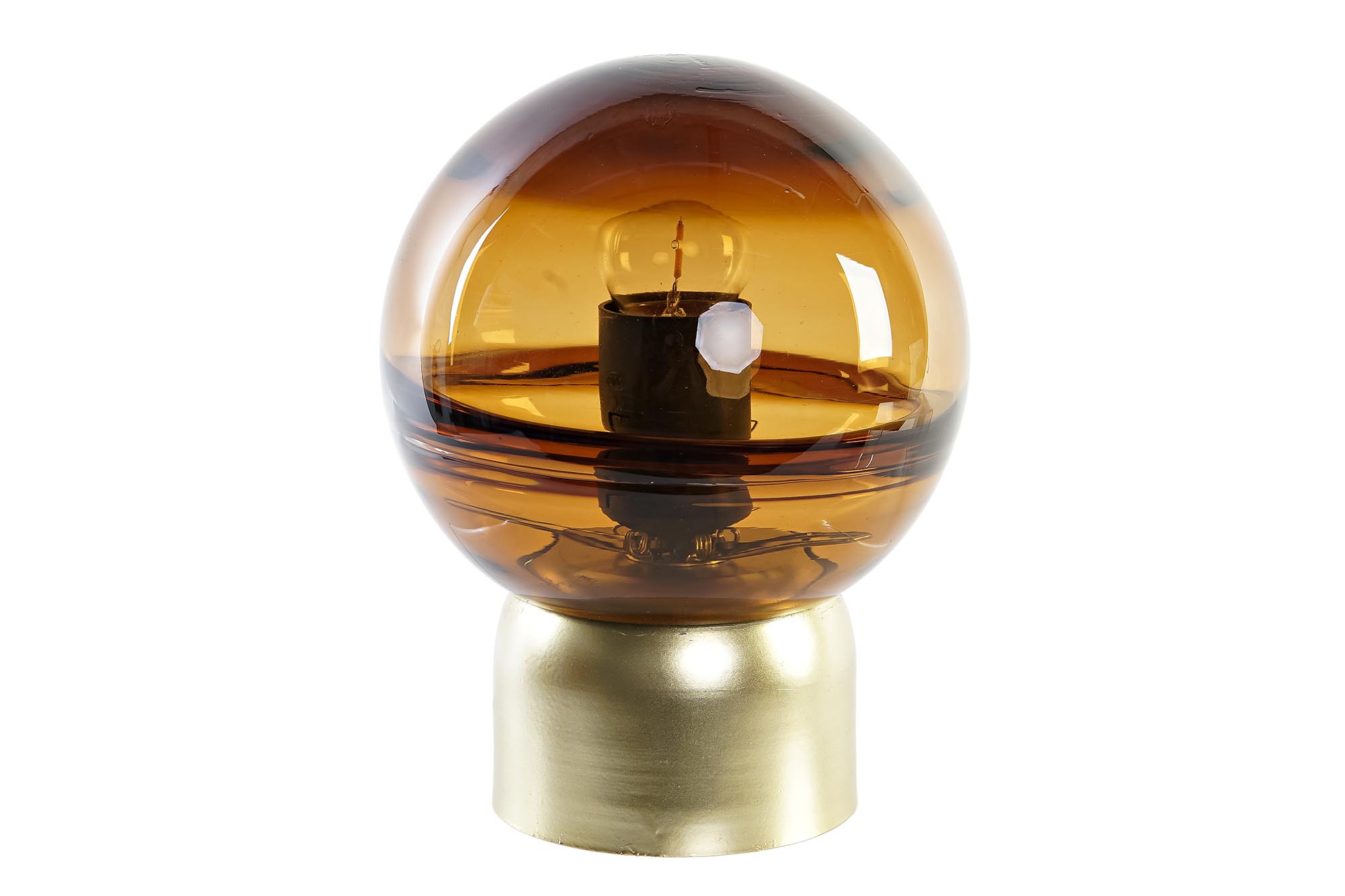 DECORACION LUMINOSA CRISTAL METAL 14X14X20 AMBAR