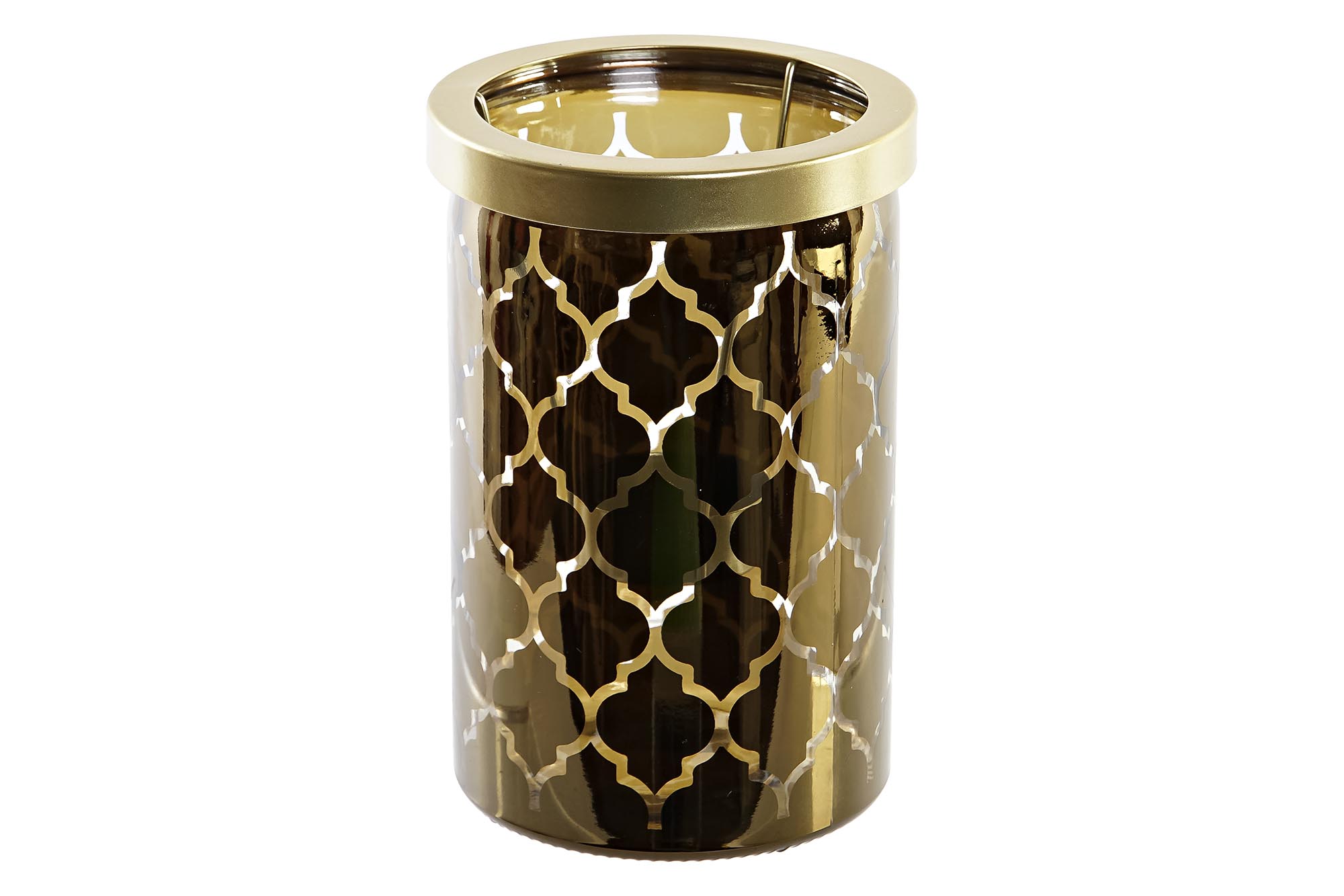 PORTAVELA CRISTAL METAL 10X10X15 DORADO