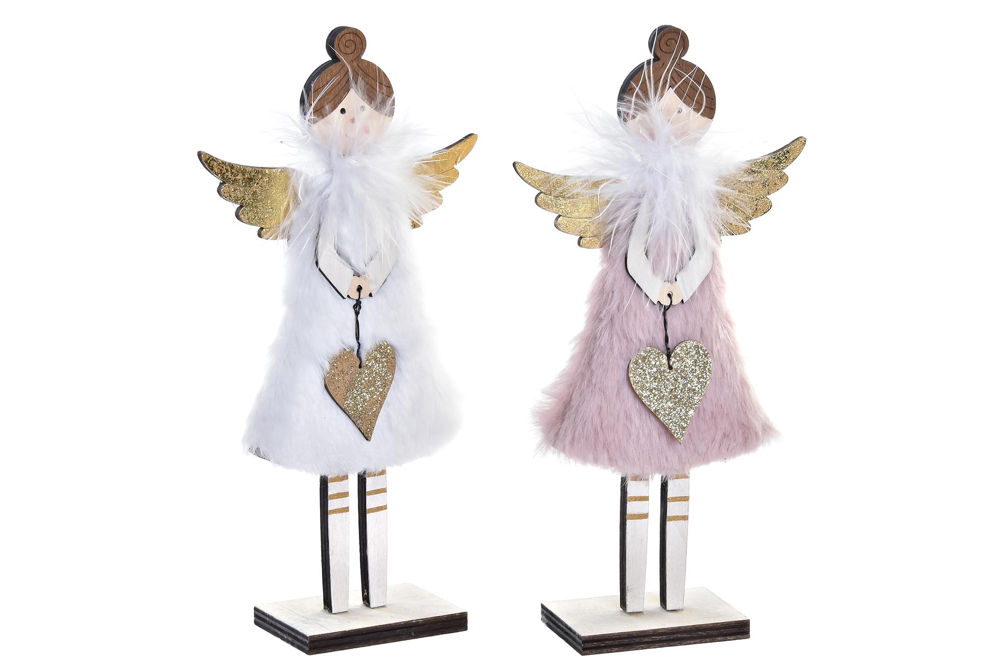 FIGURA MADERA LANA 9,5X4X19 ANGEL 2 SURT.