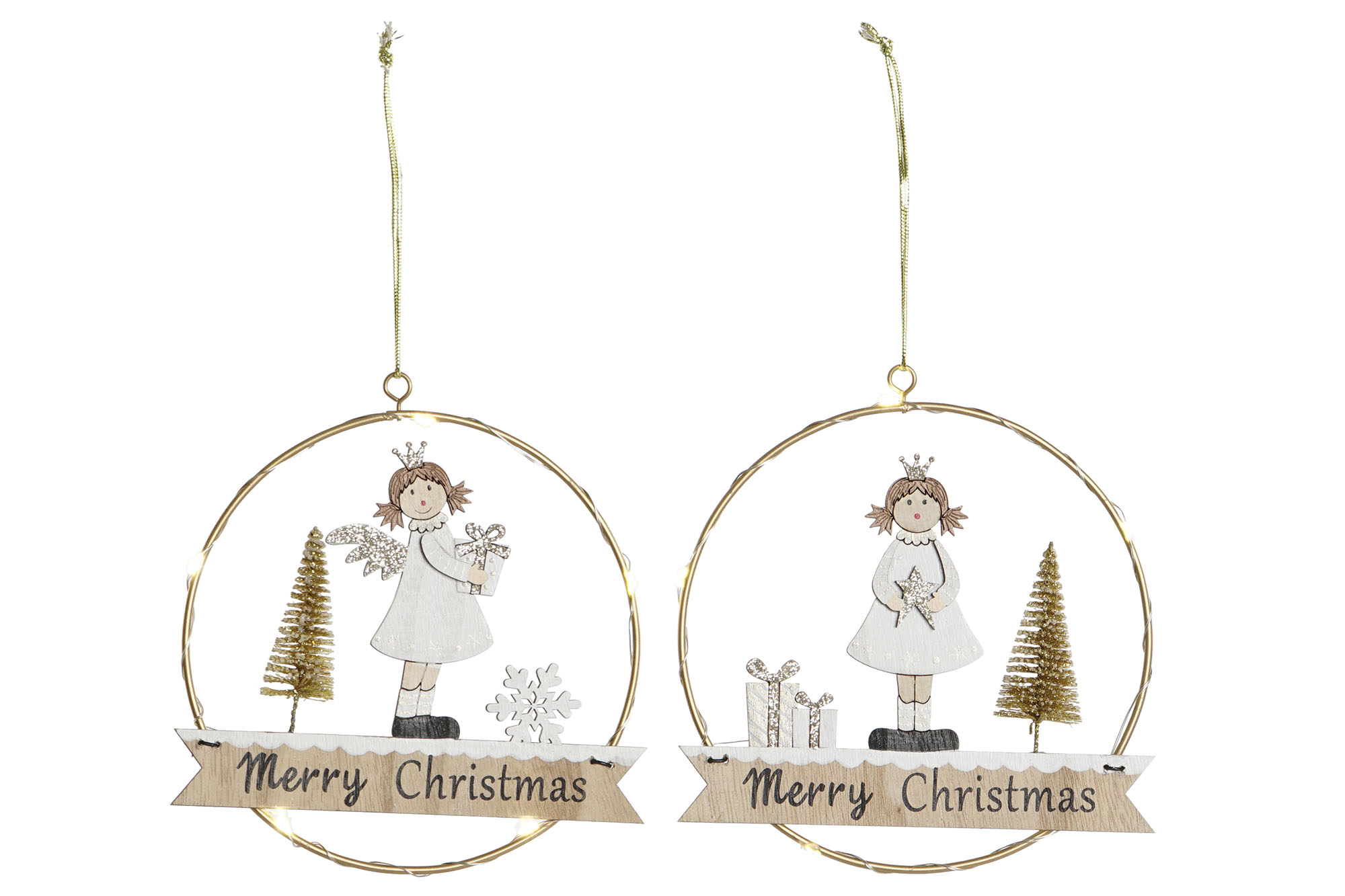 DECORACION COLGANTE LED 16X2X17 ANGEL 2 SURT.